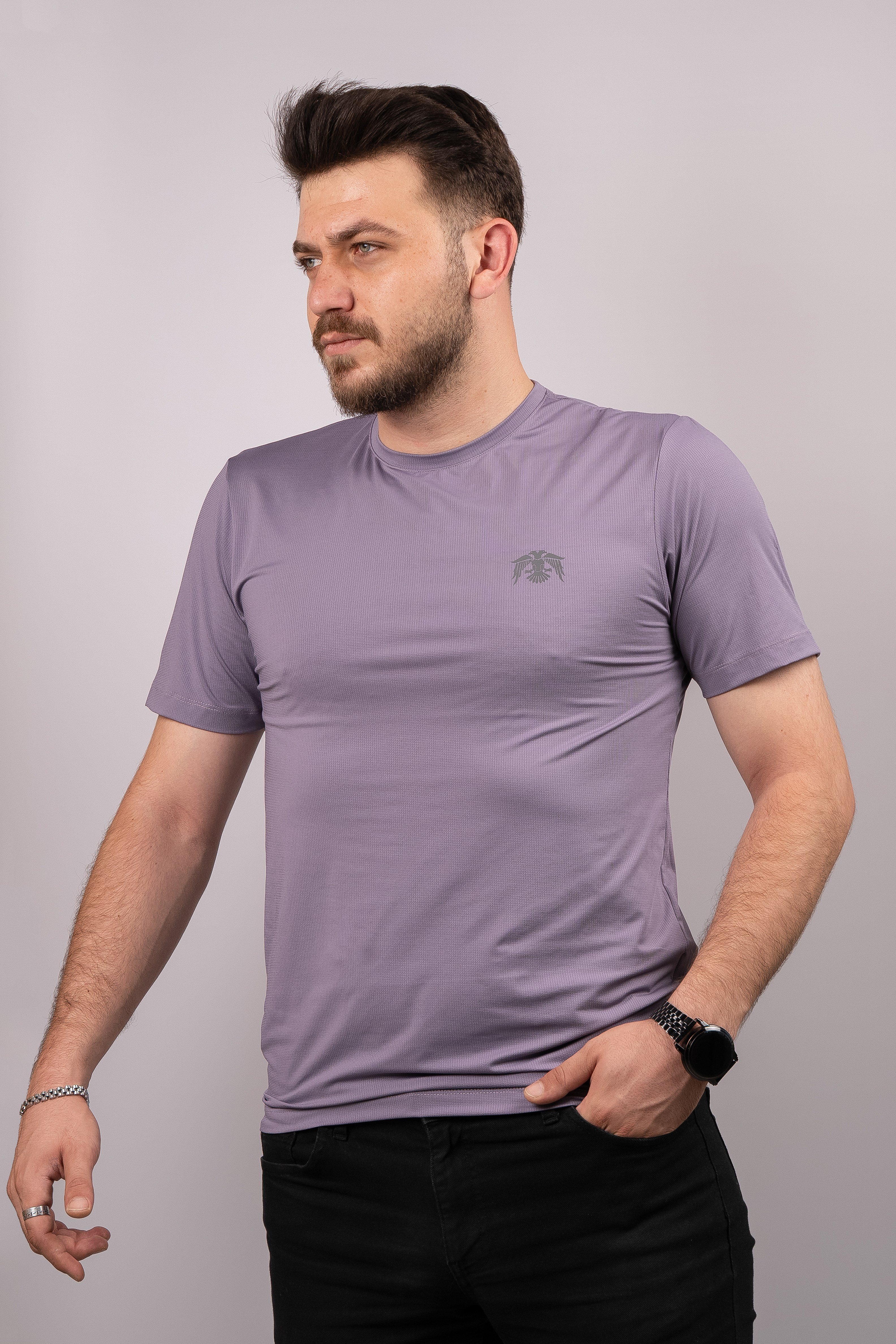 Huğlu Outdoor Suprem T-Shirt Lila Sıfır Yaka