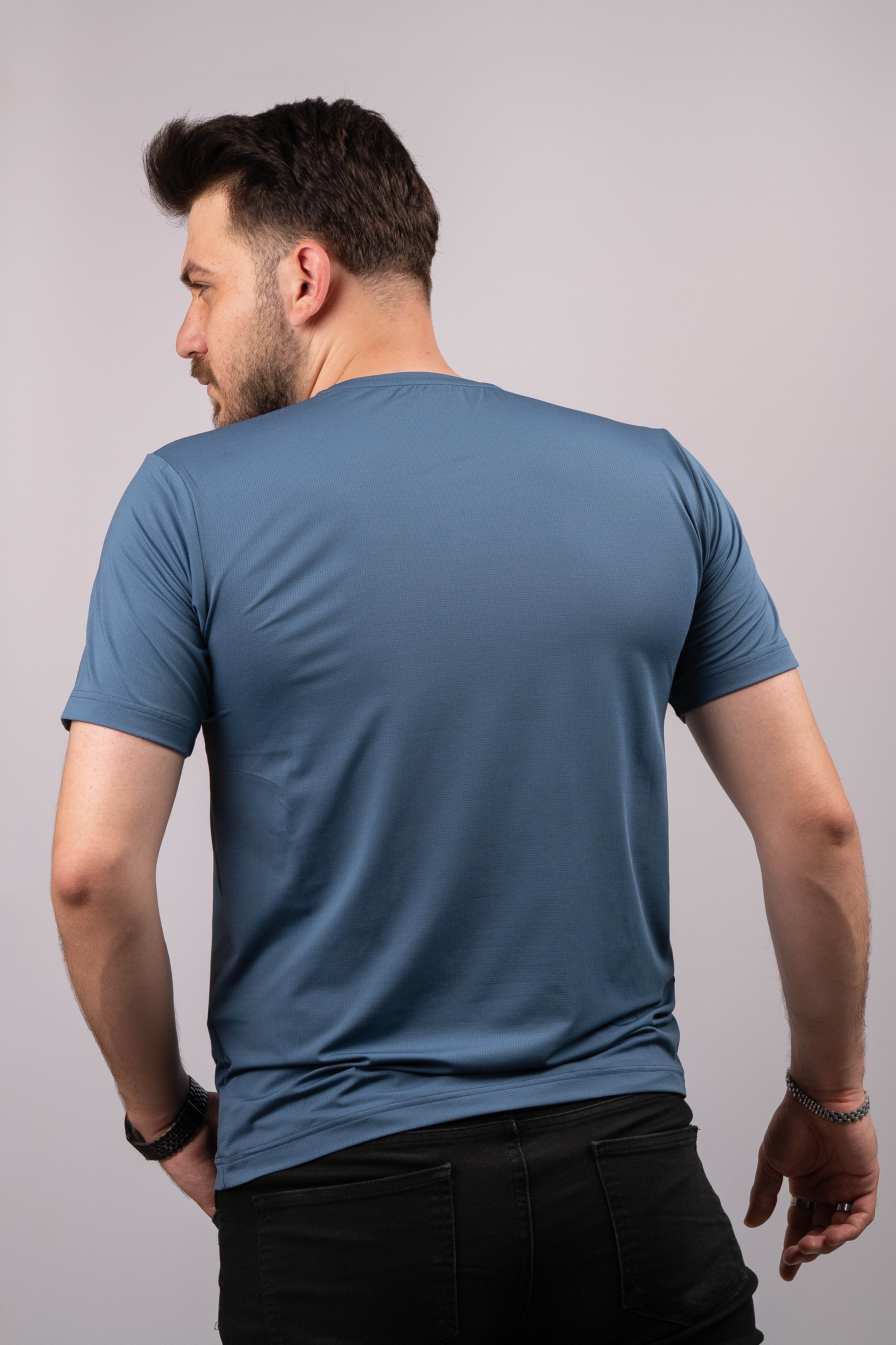 Huğlu Outdoor Suprem T-Shirt Mavi Sıfır Yaka