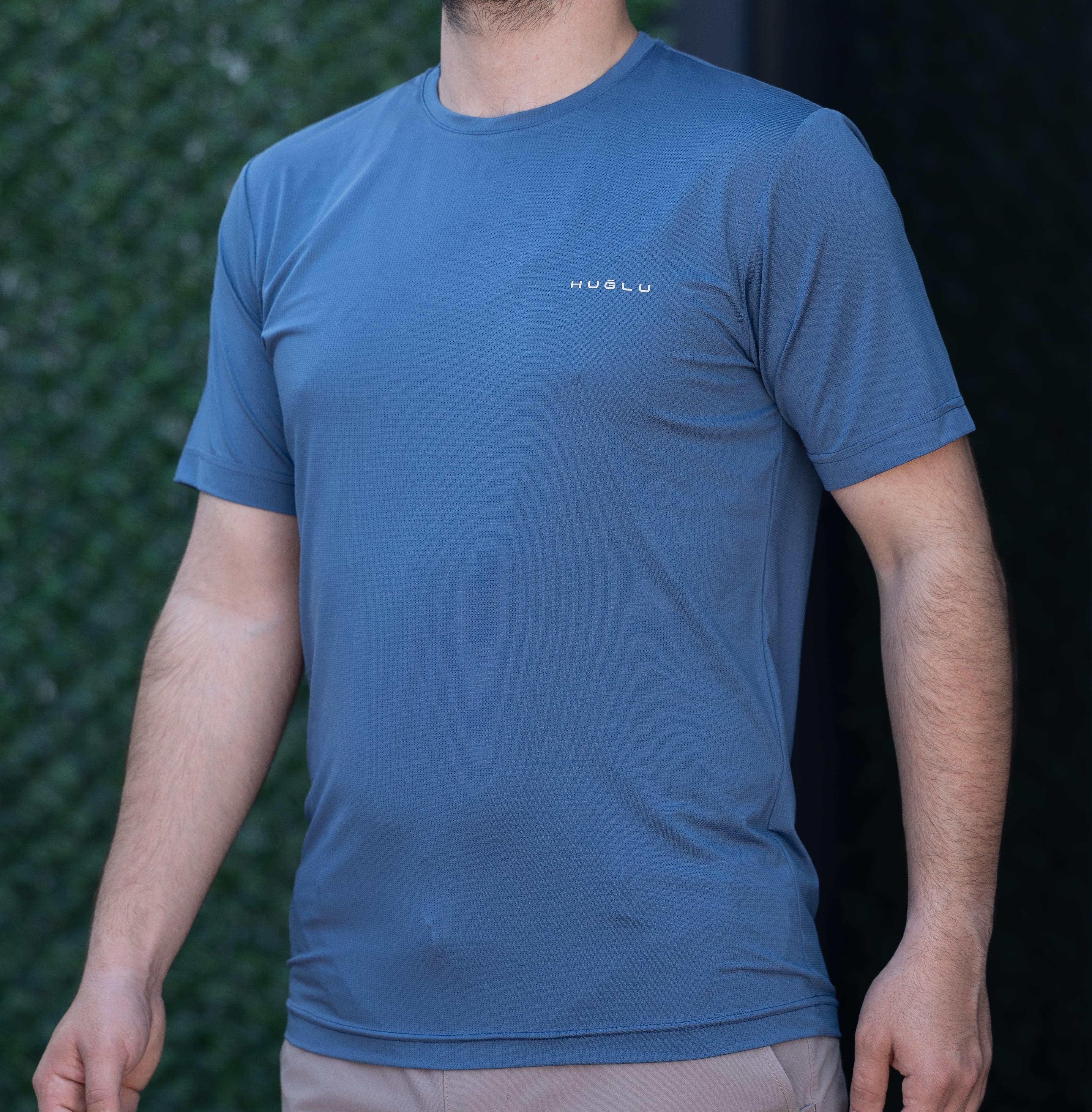 hugluoutdoorSuprem T-Shirt Mavi Sıfır Yaka