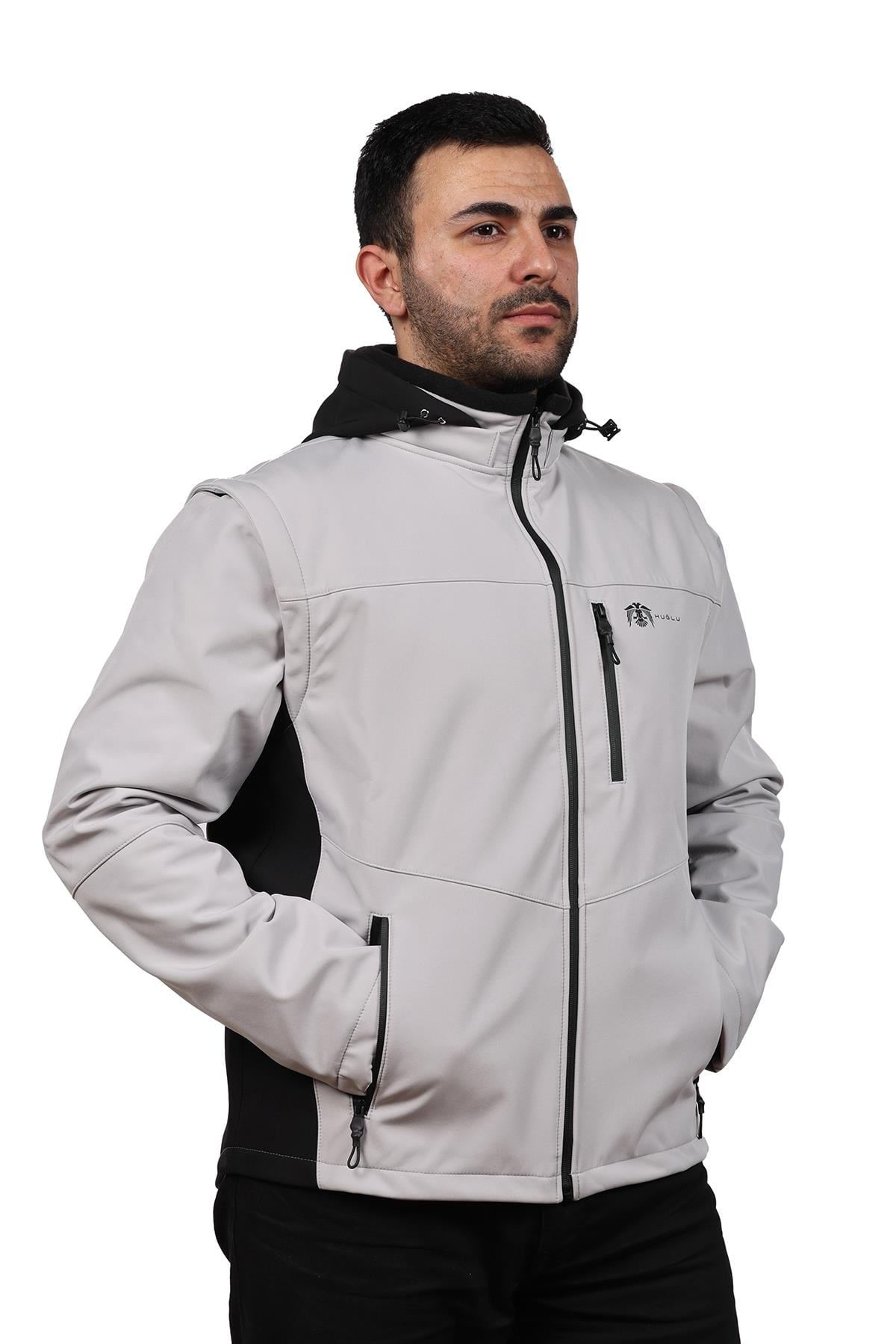 hugluoutdoorİki Renkli Fonksiyonel Taktik Softshell Mont