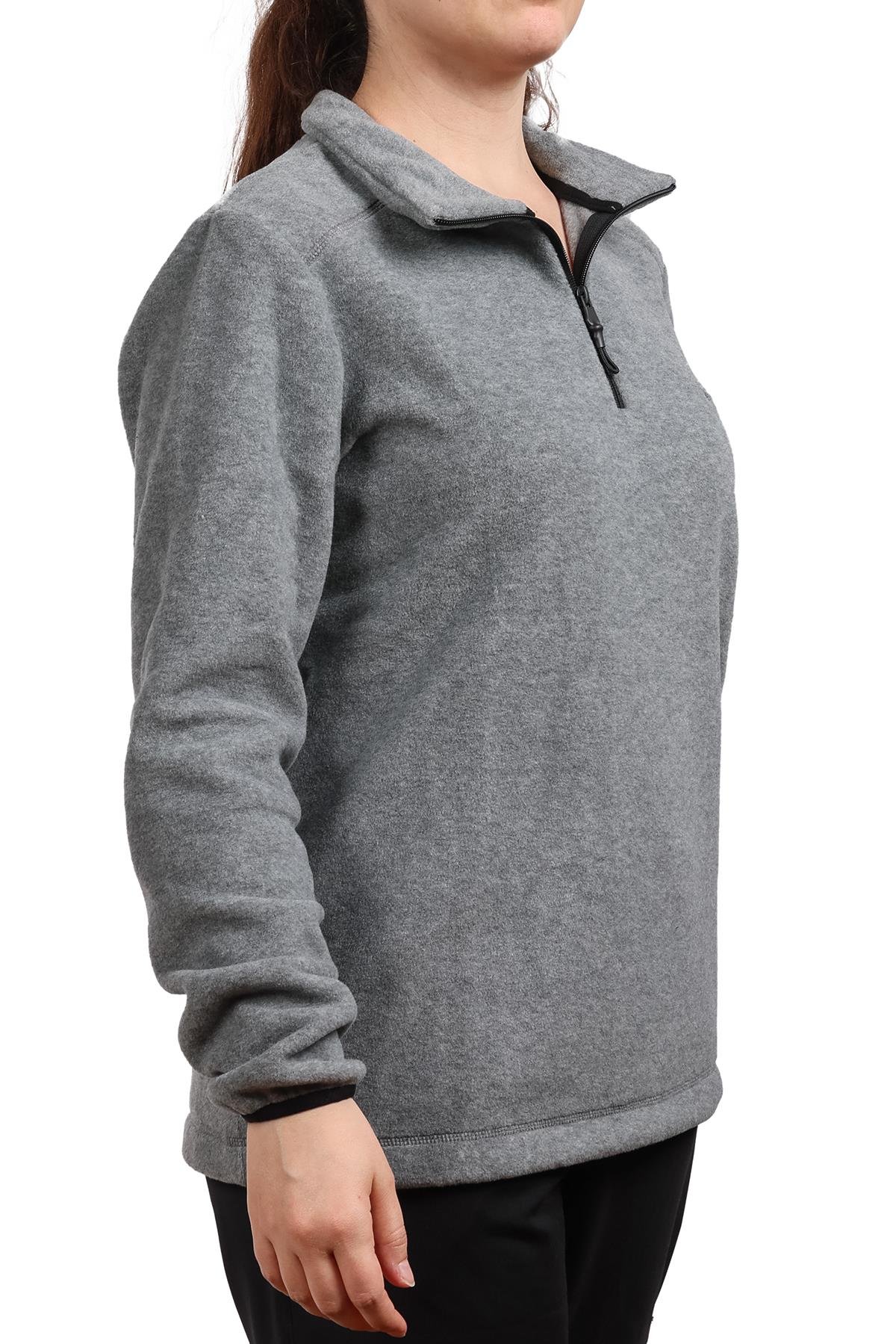 hugluoutdoorMelanj Gri Bayan Polar Sweatshirt