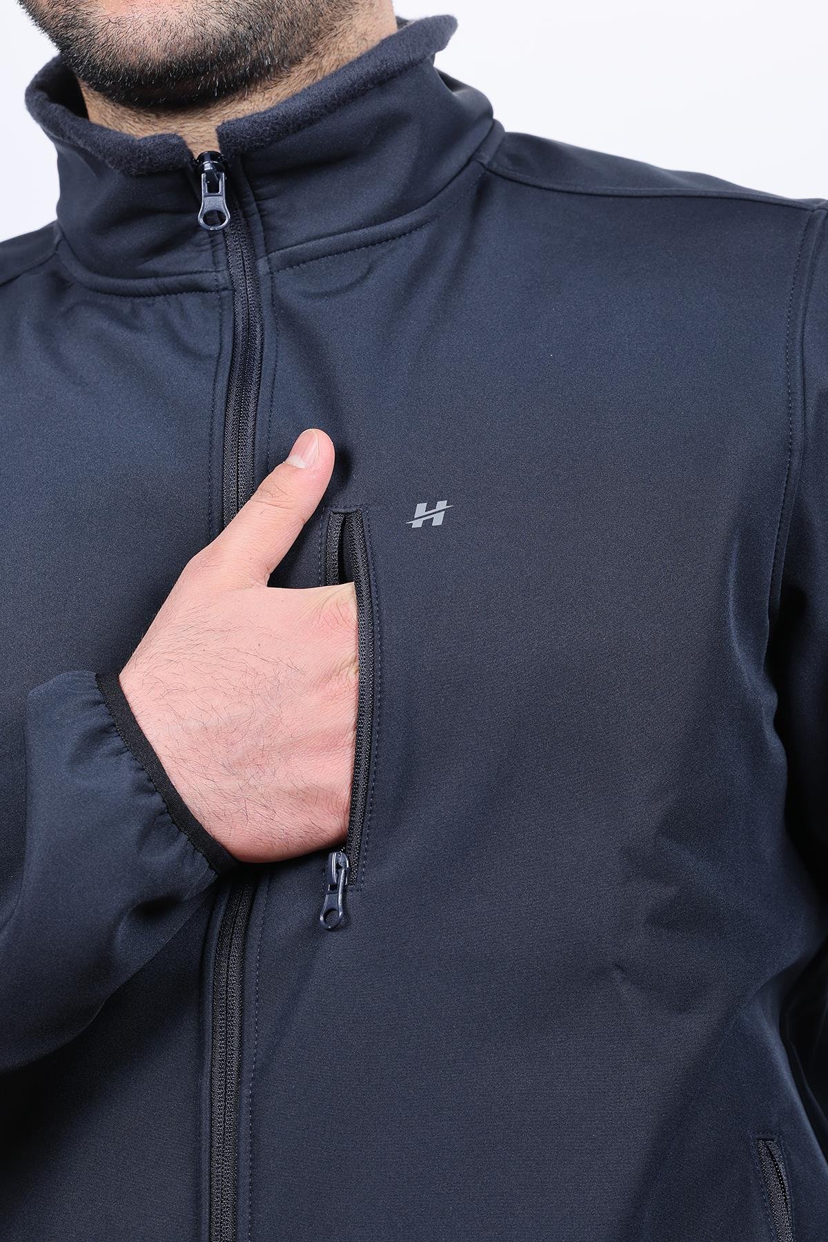 hugluoutdoorLacivert Softshell Dikyaka Mont 