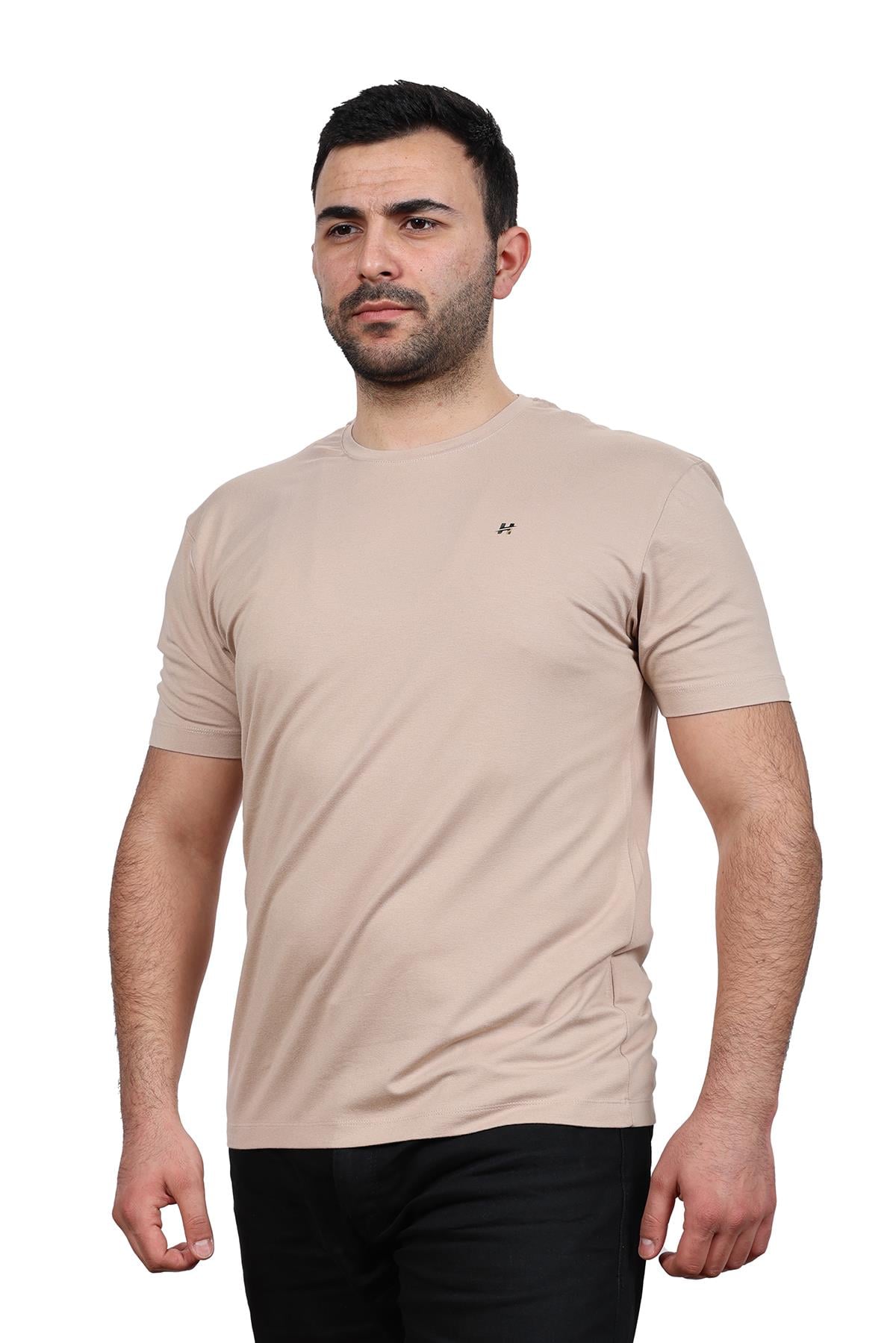 hugluoutdoorBej Rahat Kalıp Viscon T-shirt