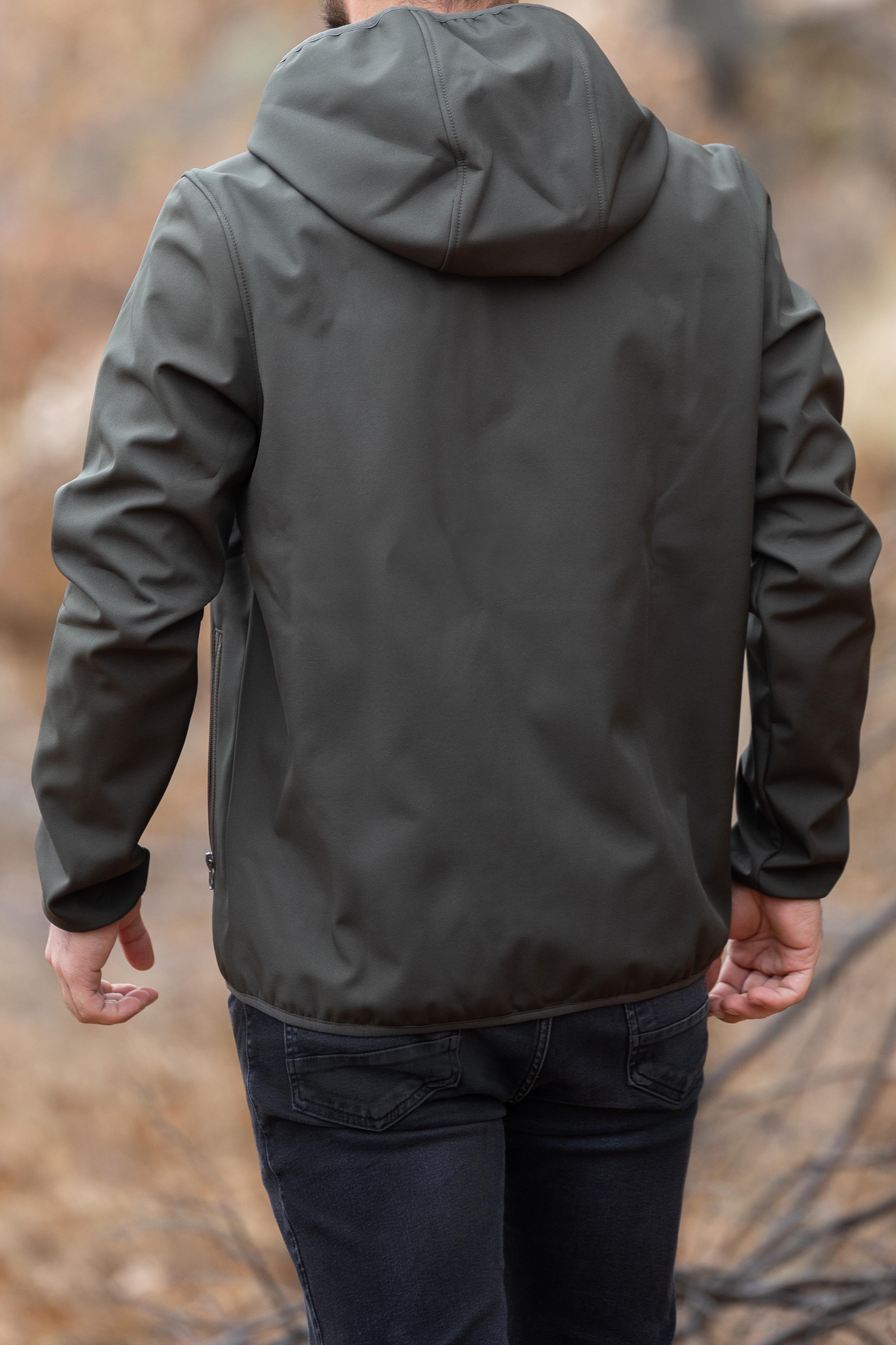 hugluoutdoorYeşil Kapüşonlu Softshell Mont