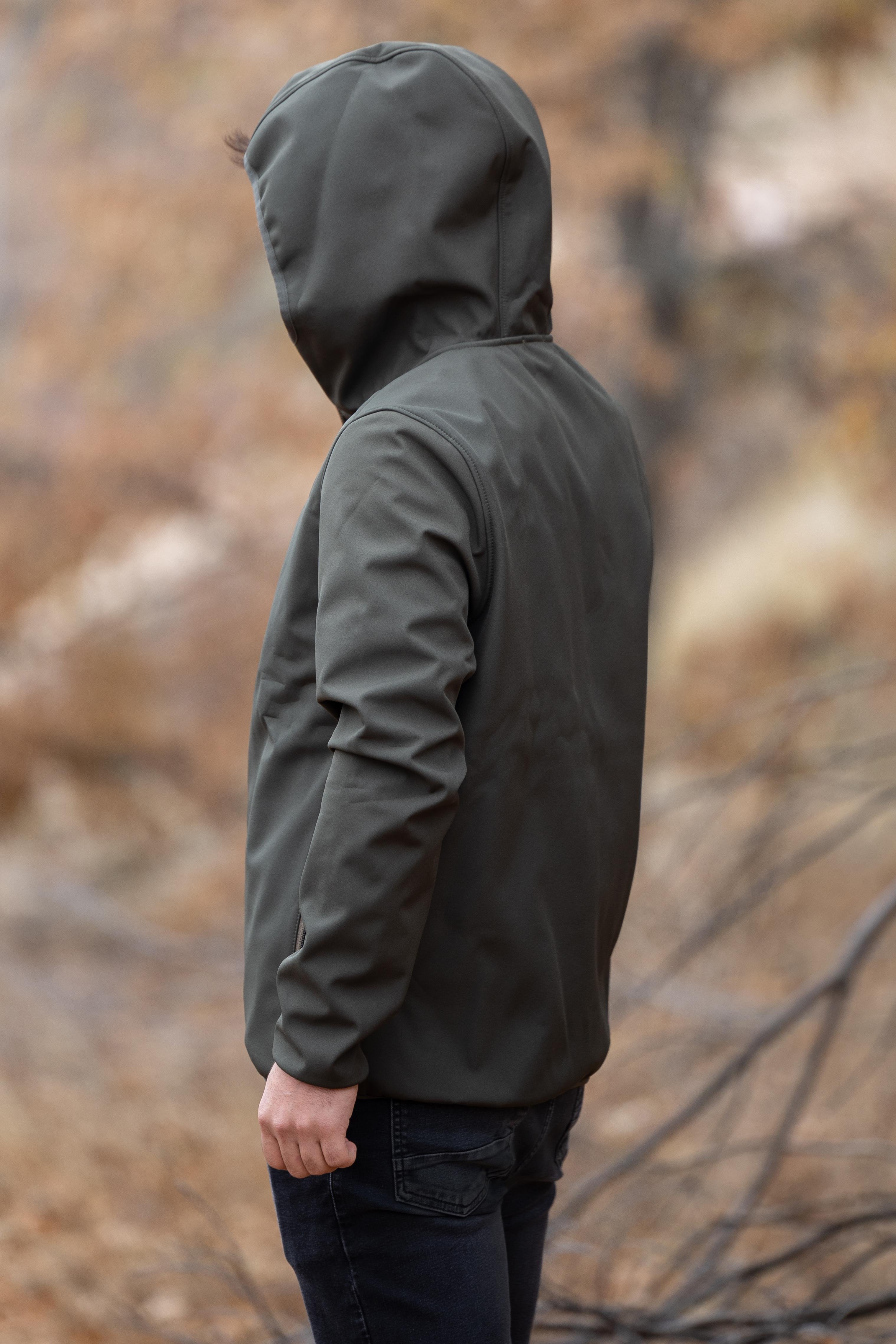 hugluoutdoorYeşil Kapüşonlu Softshell Mont