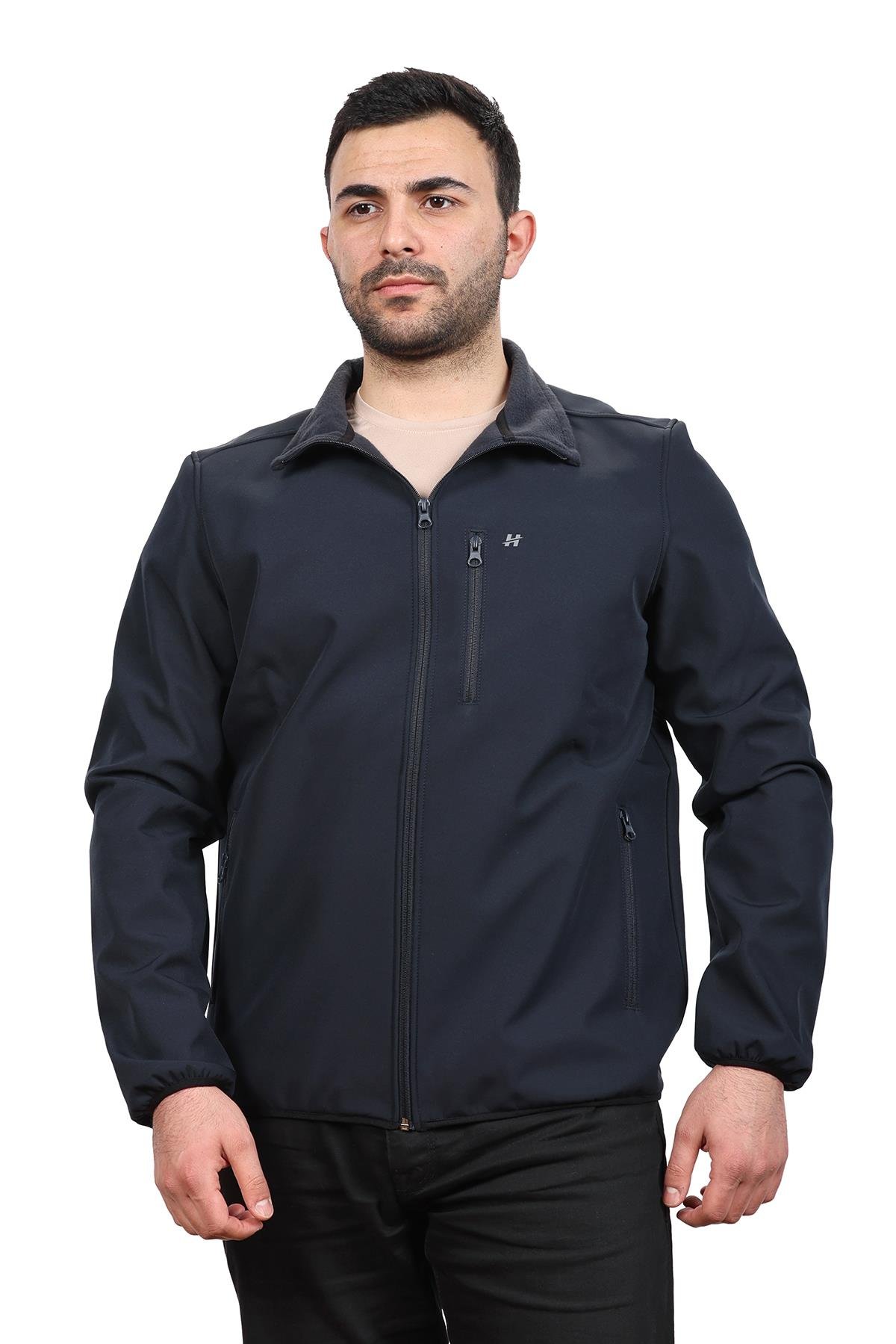 hugluoutdoorLacivert Softshell Dikyaka Mont 