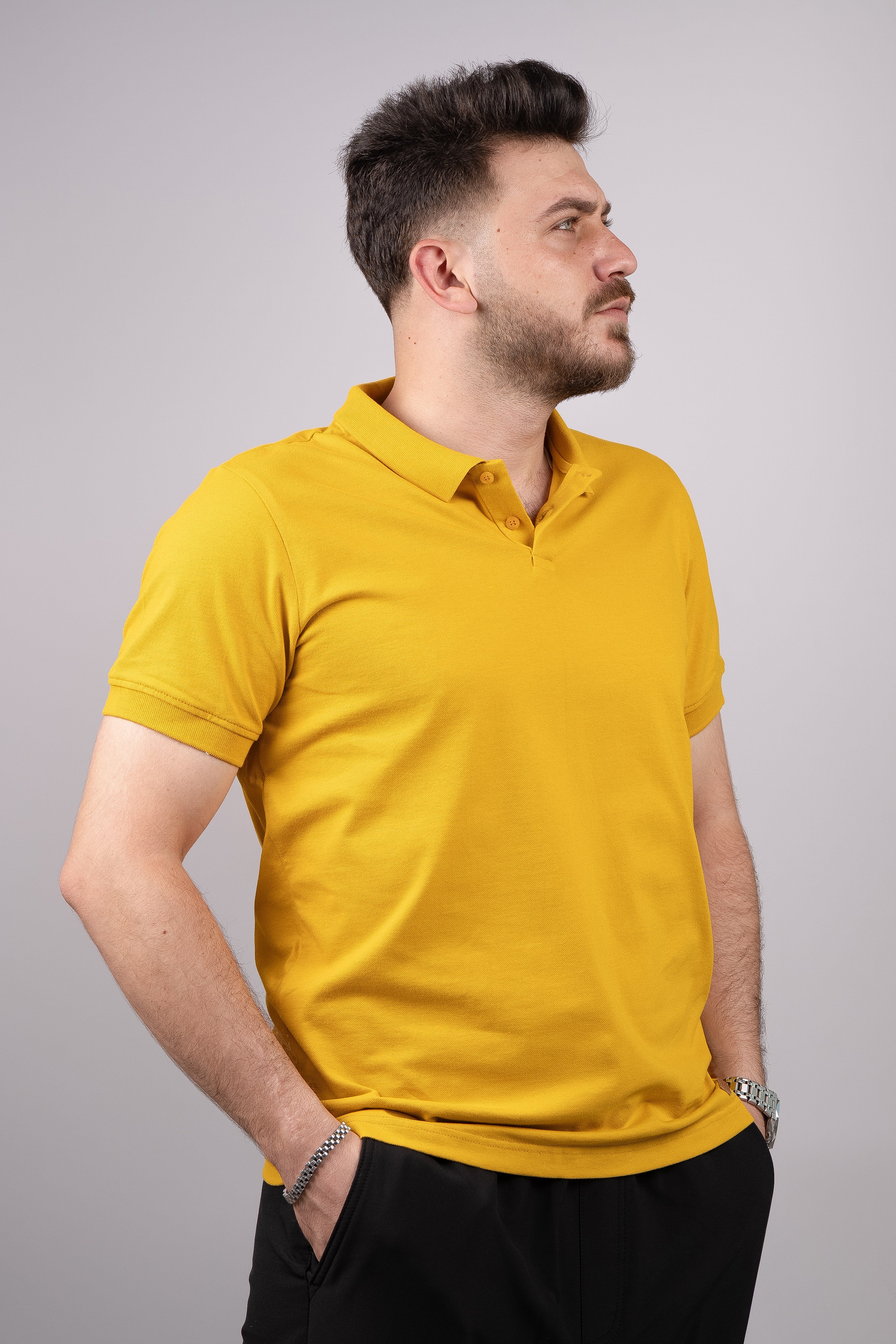 Huğlu Outdoor Polo Yaka T-Shirt Hardal Sarısı