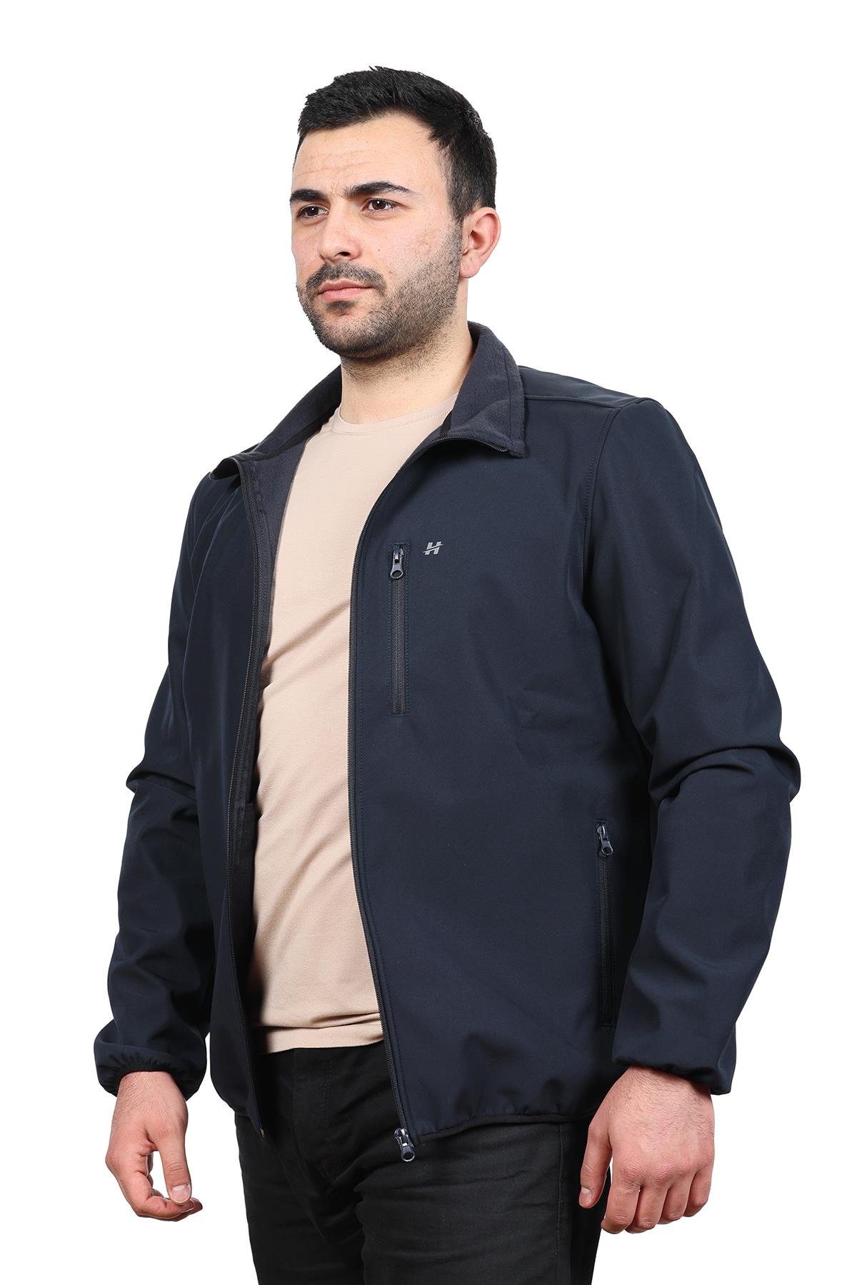 hugluoutdoorLacivert Softshell Dikyaka Mont 