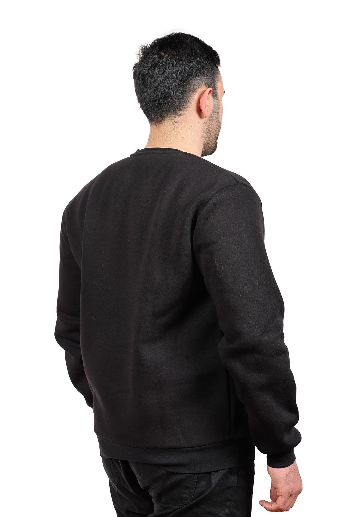hugluoutdoorSiyah Üç İp Basic Sweatshirt HUĞLU