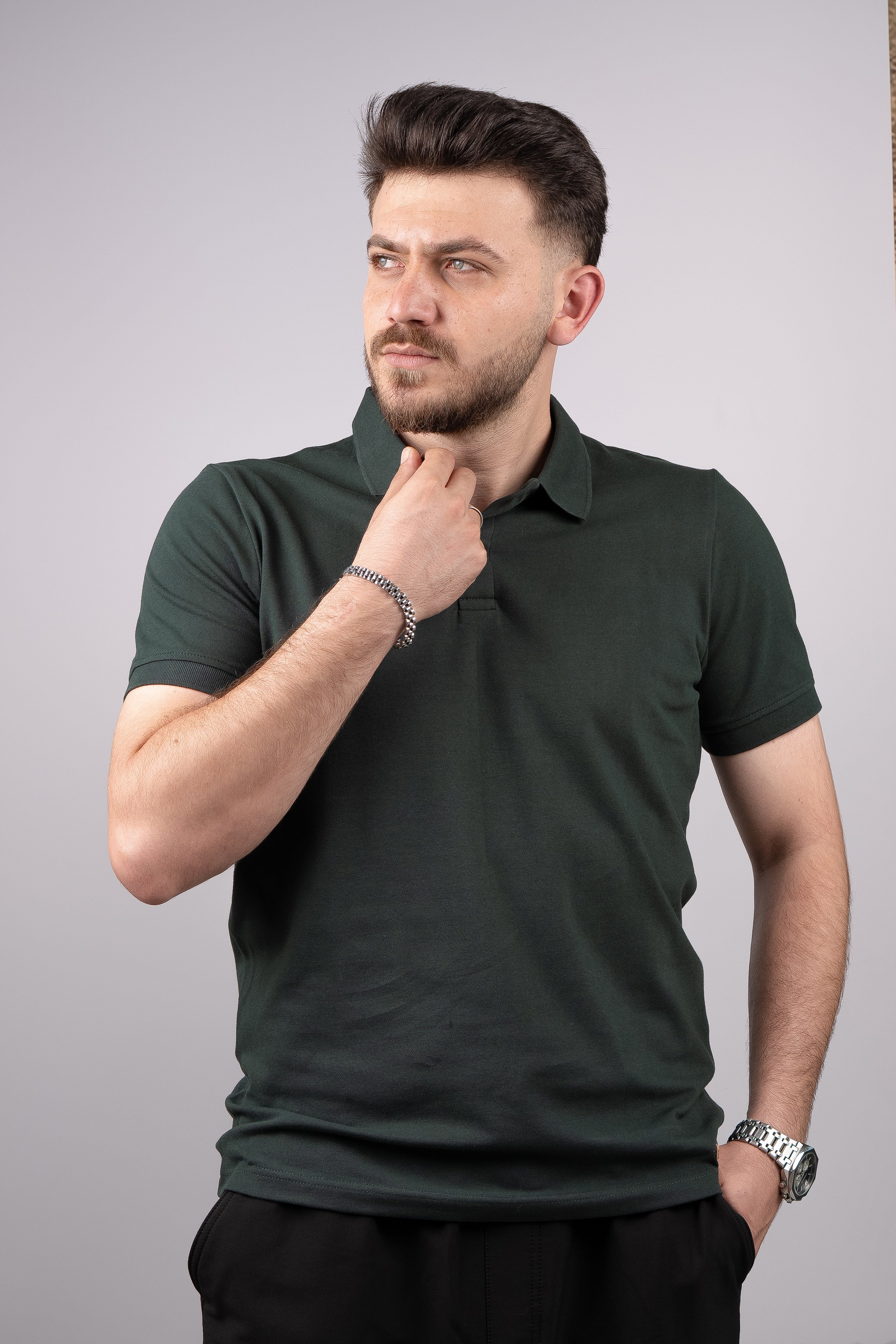 Huğlu Outdoor Polo Yaka T-Shirt Petrol Yeşili