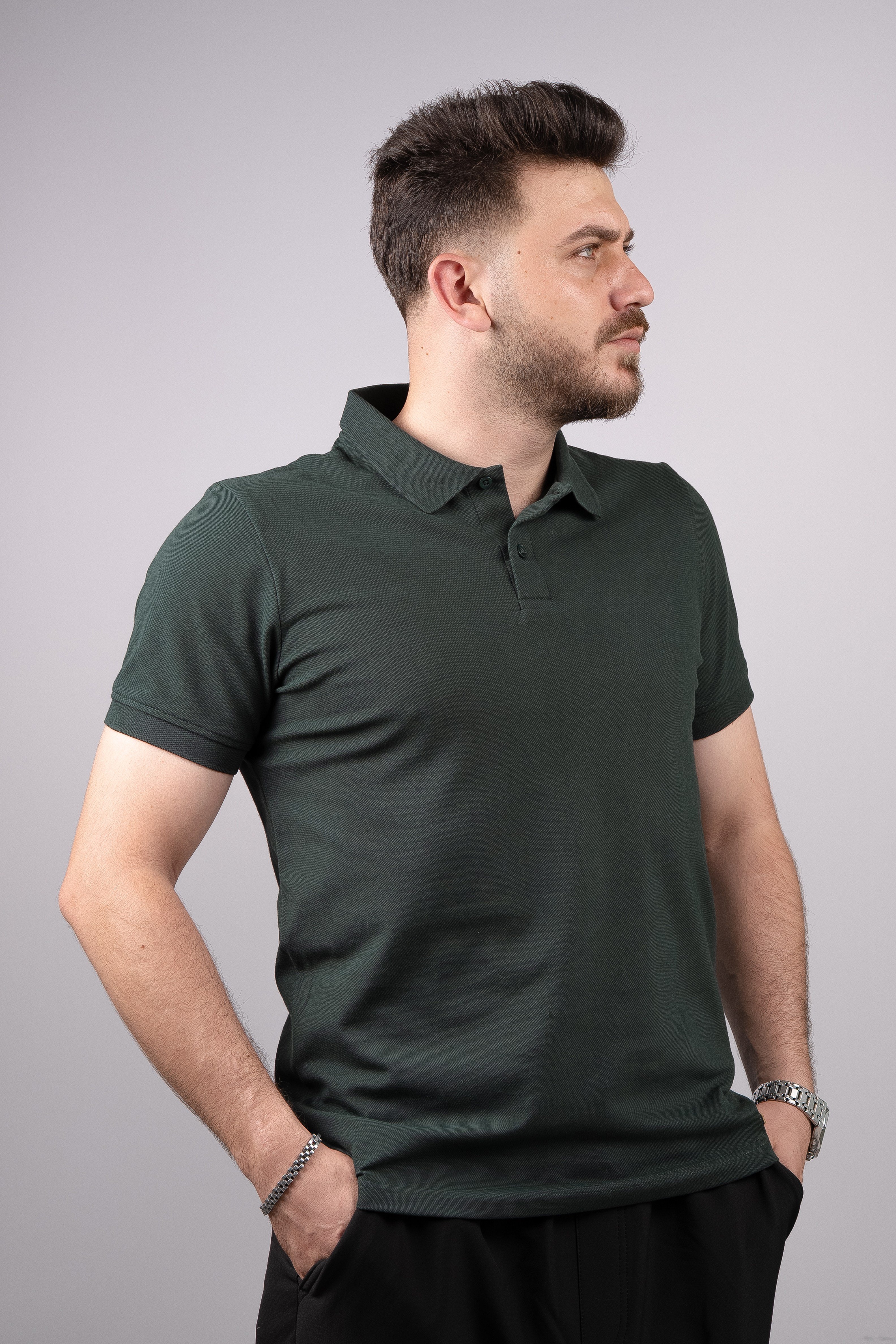 Huğlu Outdoor Polo Yaka T-Shirt Petrol Yeşili