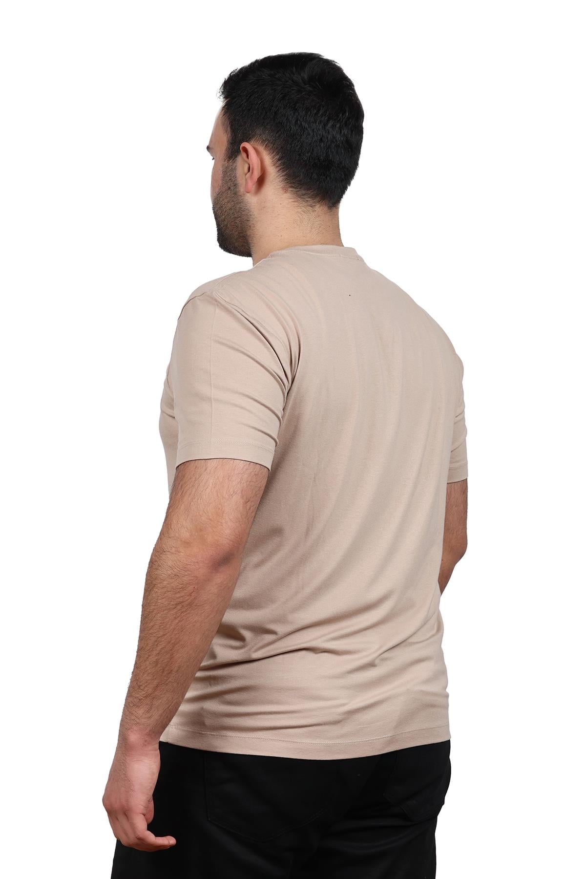 hugluoutdoorBej Rahat Kalıp Viscon T-shirt