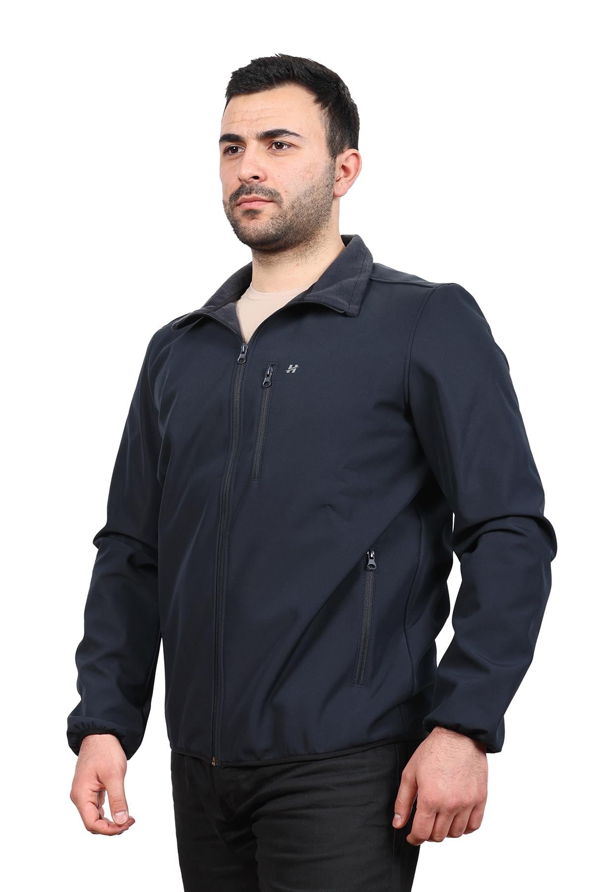 hugluoutdoorLacivert Softshell Dikyaka Mont 