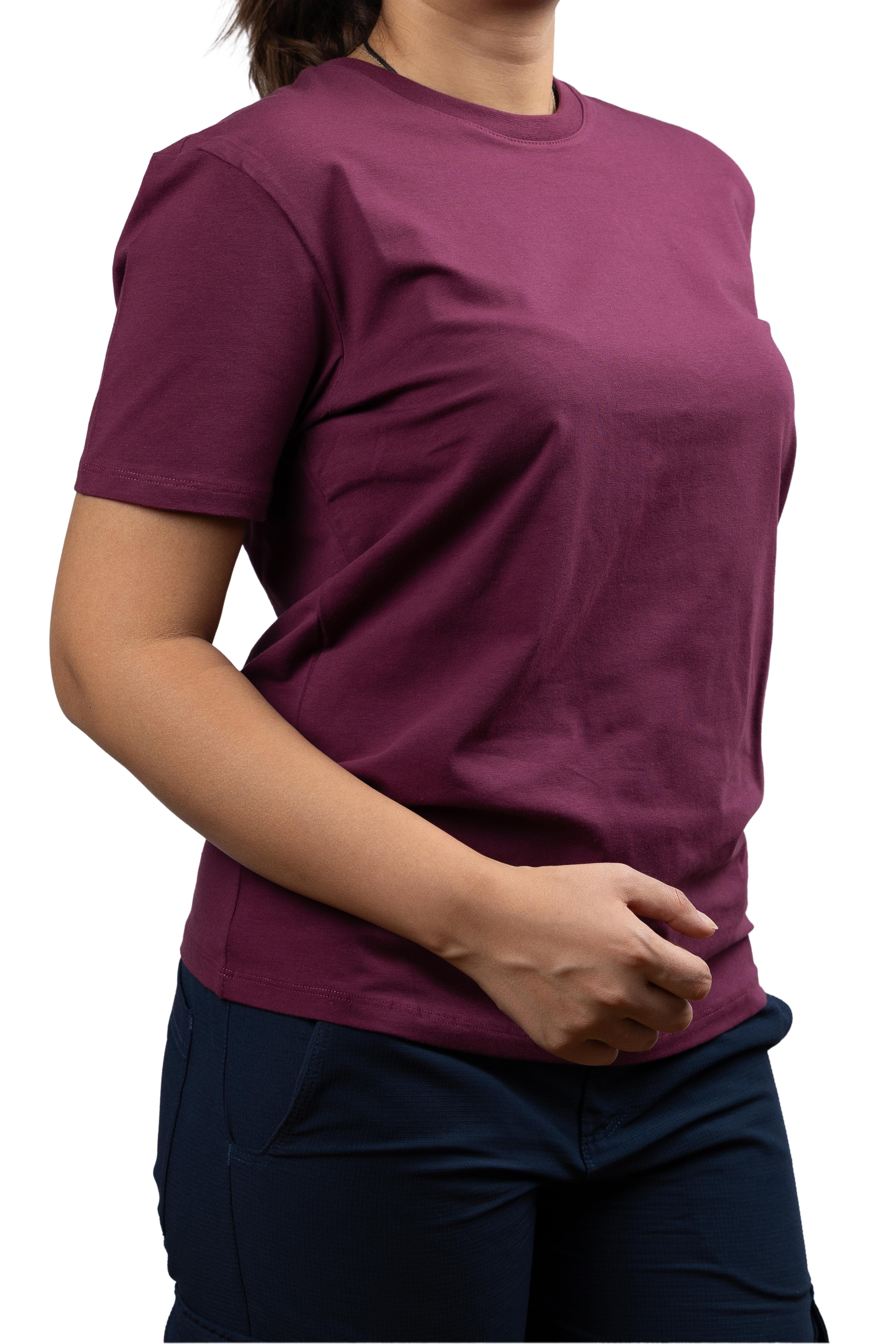 Huğlu OutdoorFit Kalıp Baskısız Mürdüm  T-shirt