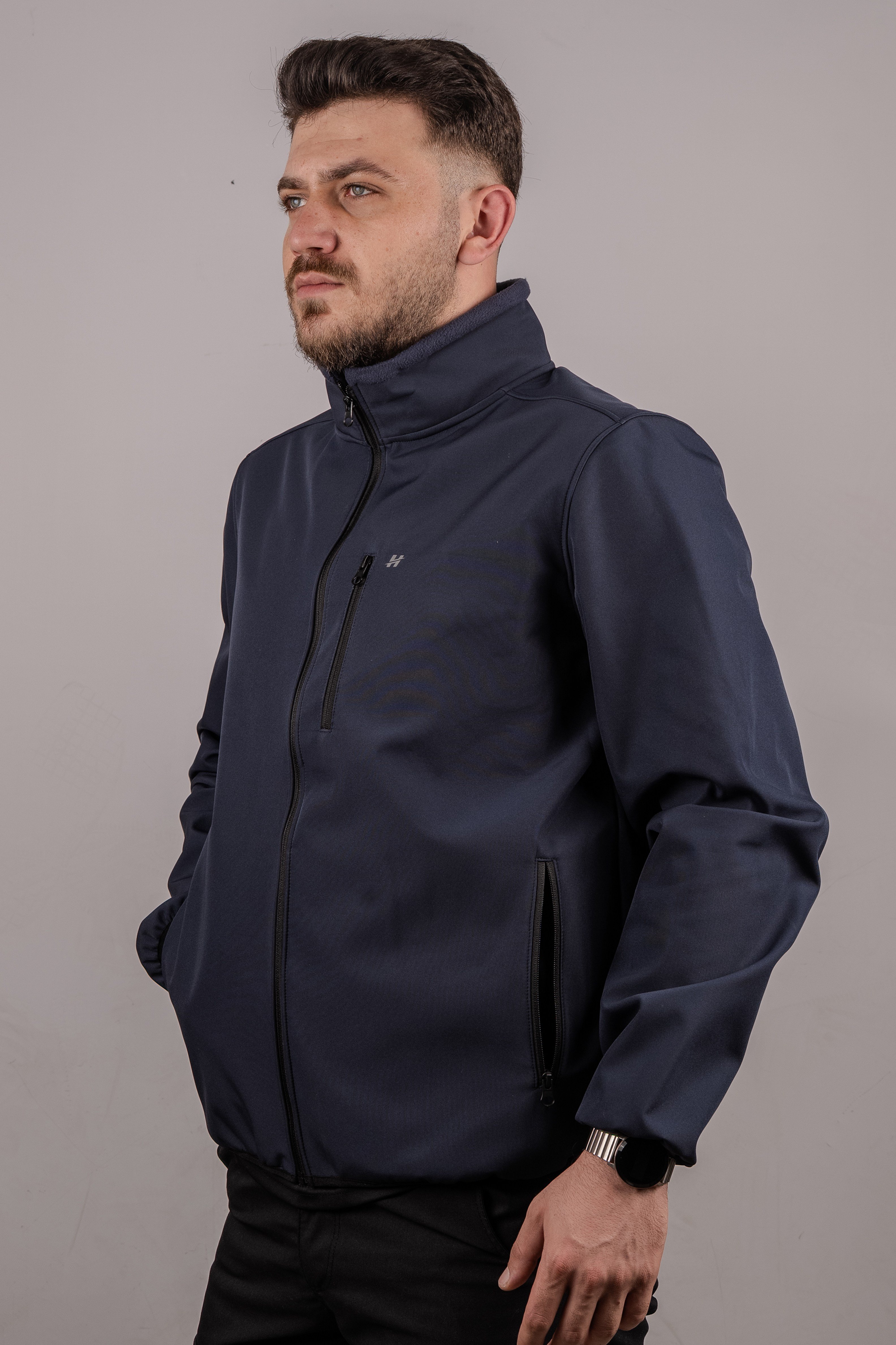 Huğlu Outdoor Lacivert Softshell Dikyaka Mont 