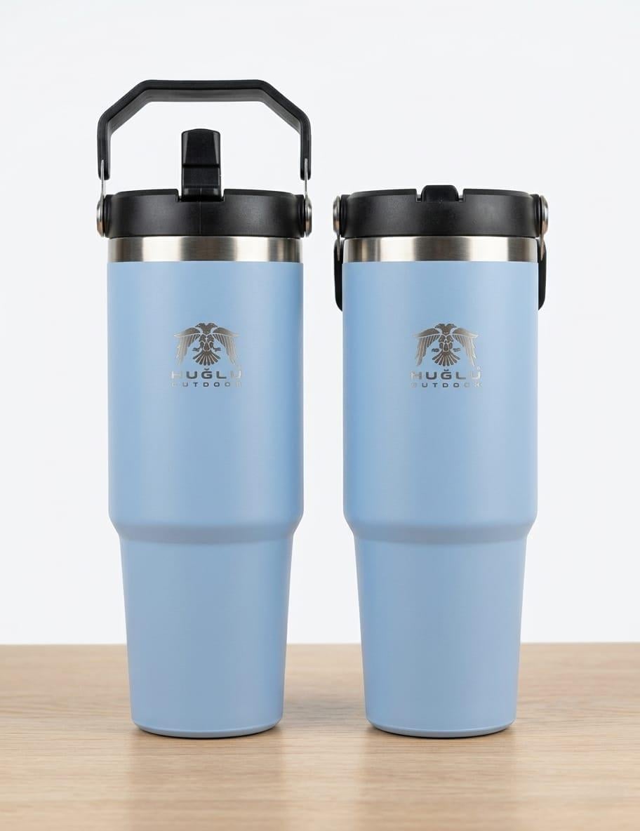 Huğlu OutdoorHUĞLU 7177 ÇELİK TERMOS 900 ML PİPETLİ MAVİ