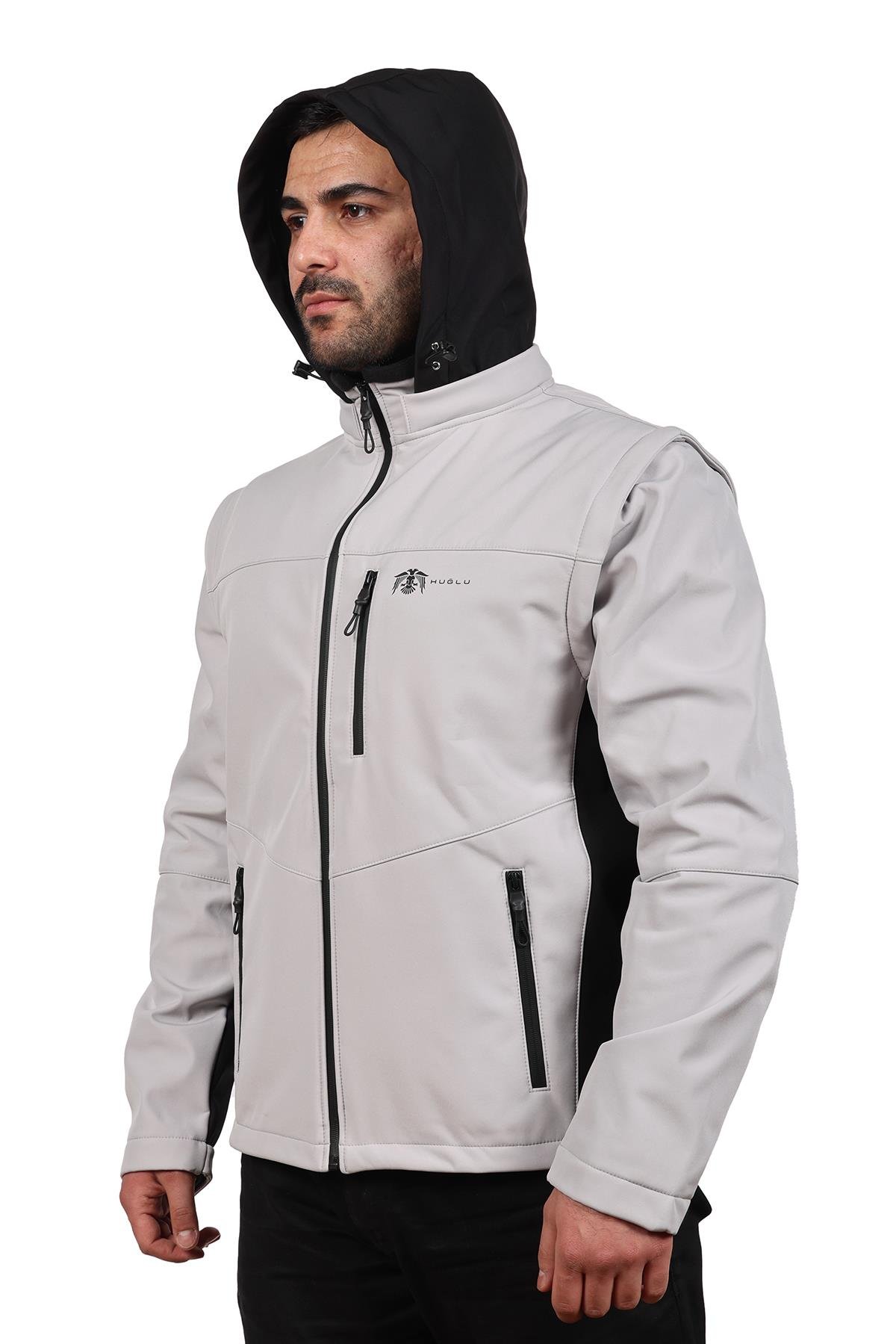 hugluoutdoorİki Renkli Fonksiyonel Taktik Softshell Mont