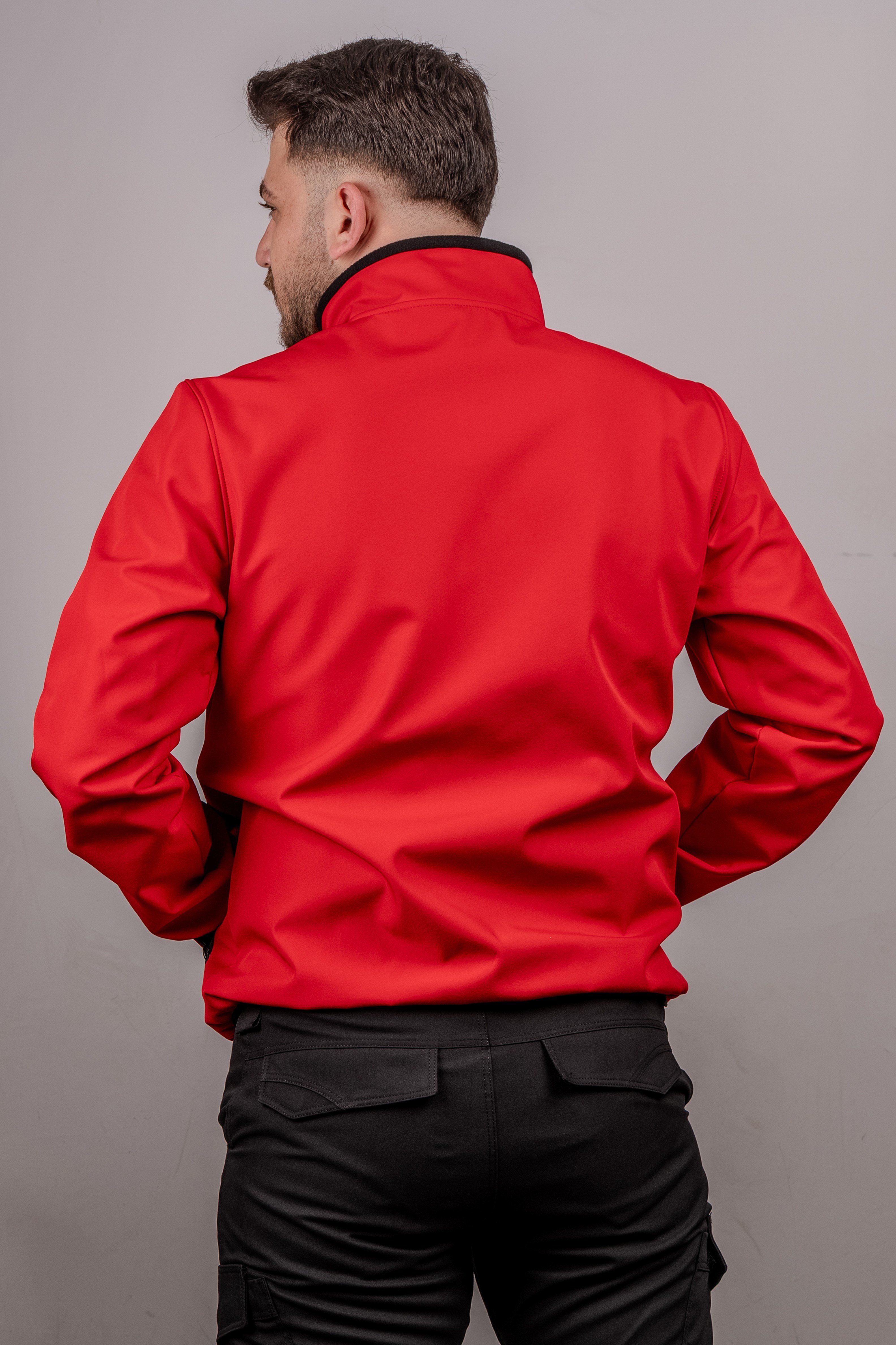 Huğlu Outdoor Kırmızı Softshell Dik Yaka Mont
