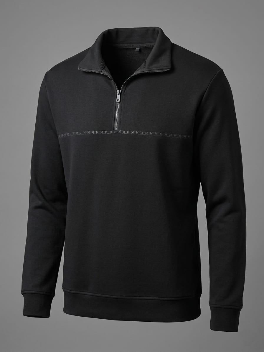 Huğlu OutdoorSİYAH DİK YAKA İNTERLOK SWEATSHİRT