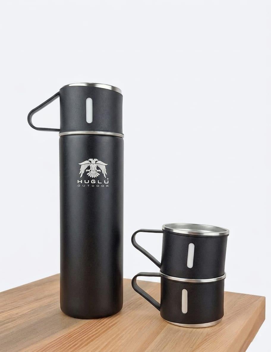 Huğlu OutdoorHUĞLU 7144 TERMOS BARDAK 3LÜ SET SİYAH