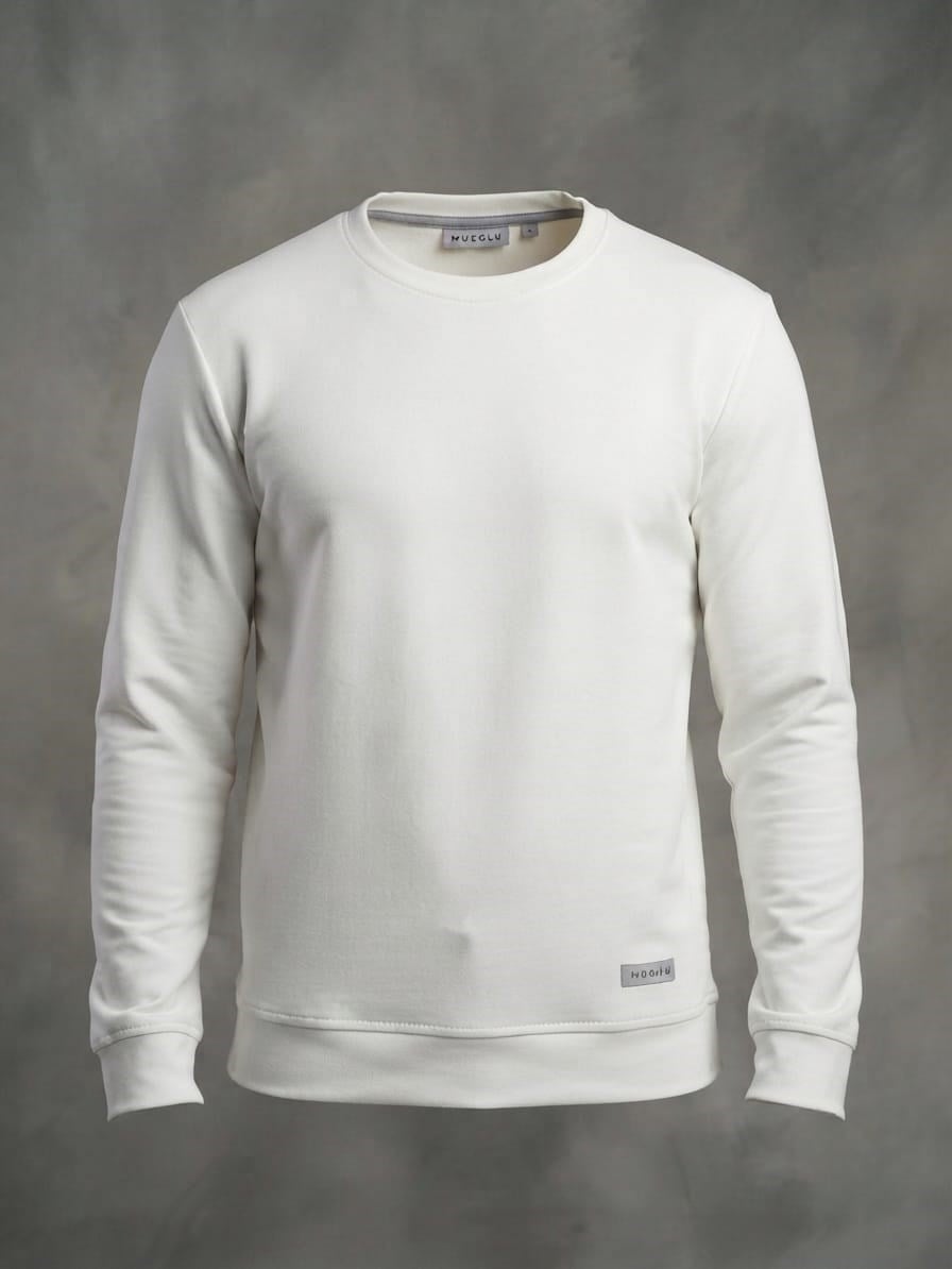 Huğlu OutdoorBEYAZ MODAL KUMAŞ BASİC SWEATSHİRT 