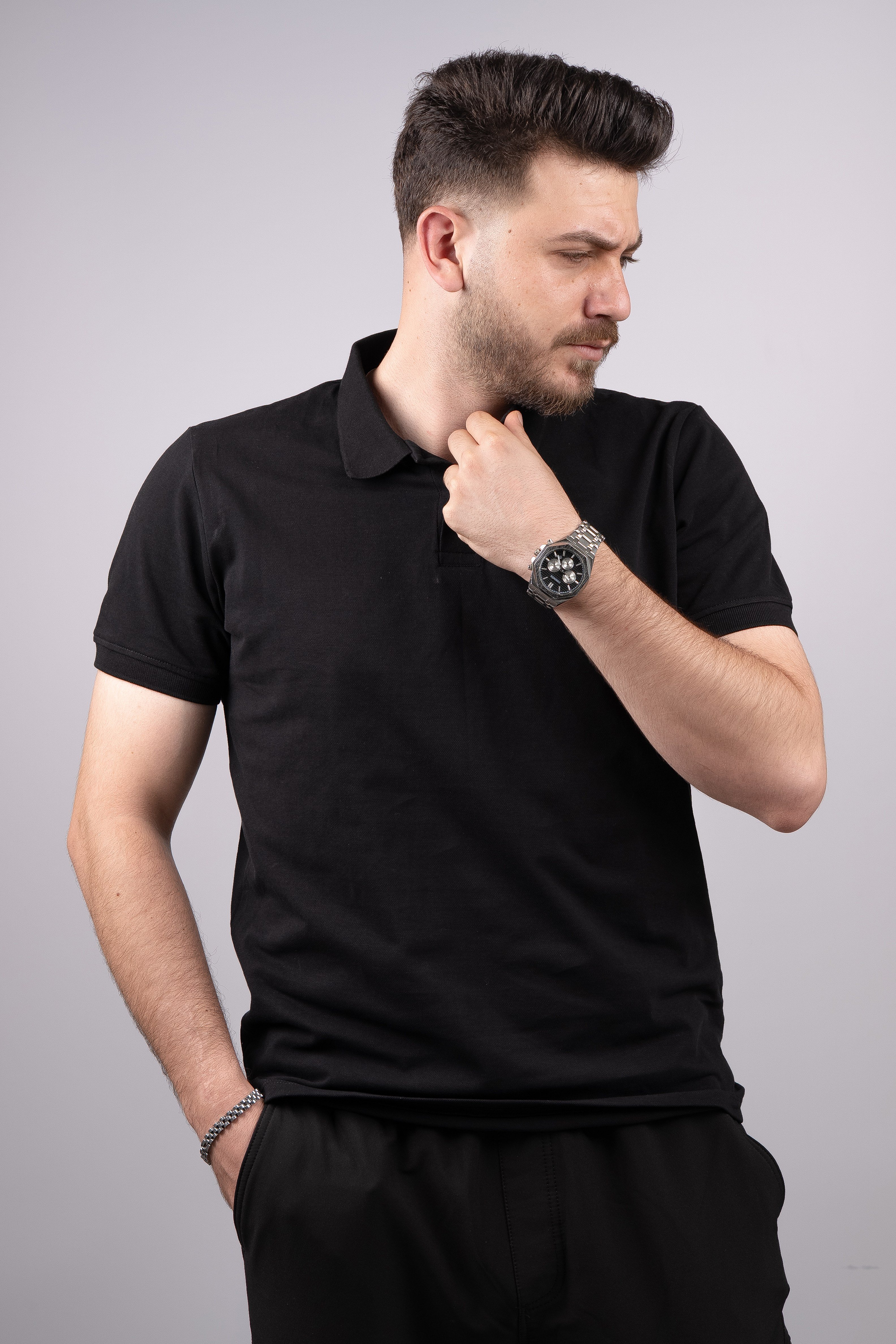 Huğlu Outdoor Polo Yaka T-Shirt Siyah