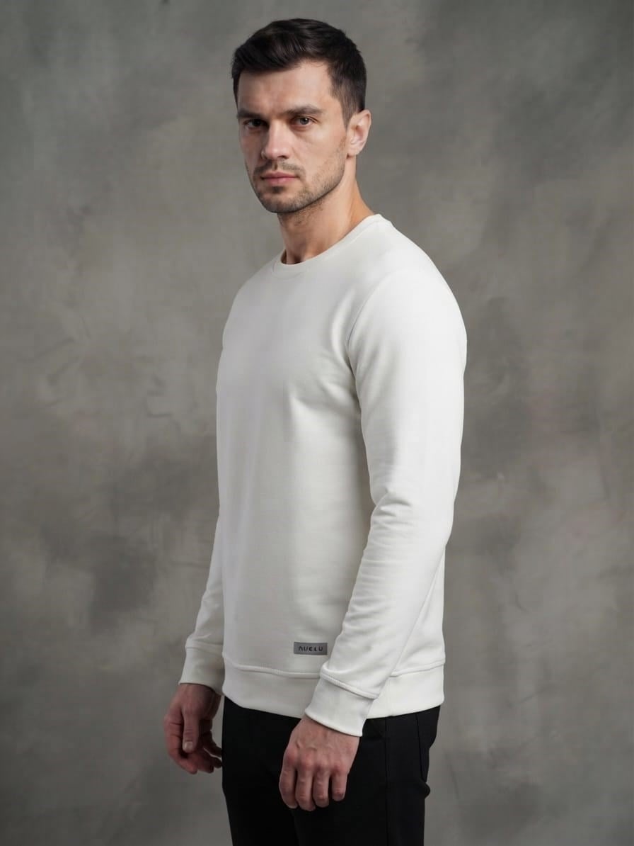 Huğlu OutdoorBEYAZ MODAL KUMAŞ BASİC SWEATSHİRT 