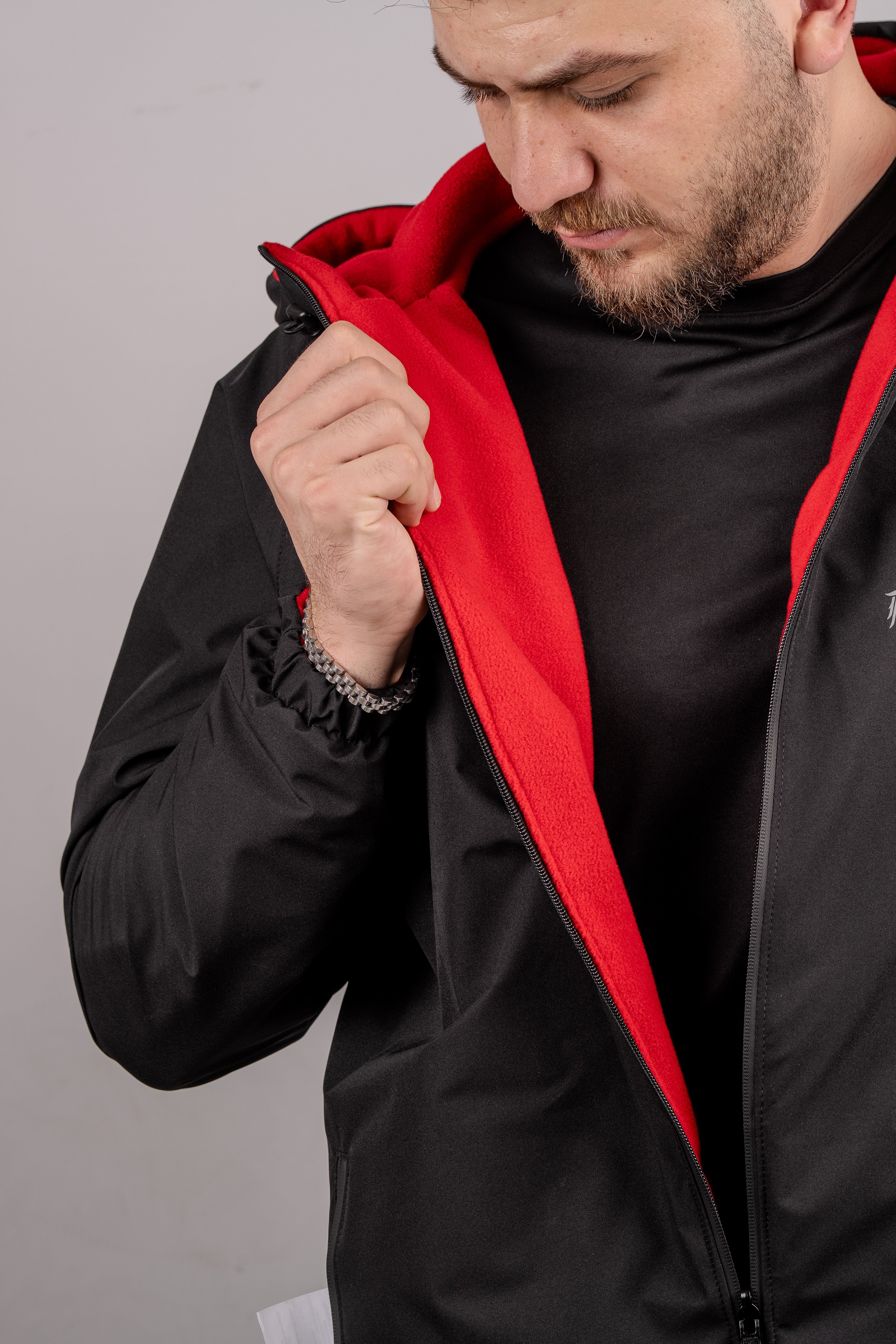 Huğlu Outdoor SİYAH- KIRMIZI ÇİFT TARAFLI YAĞMURLUK