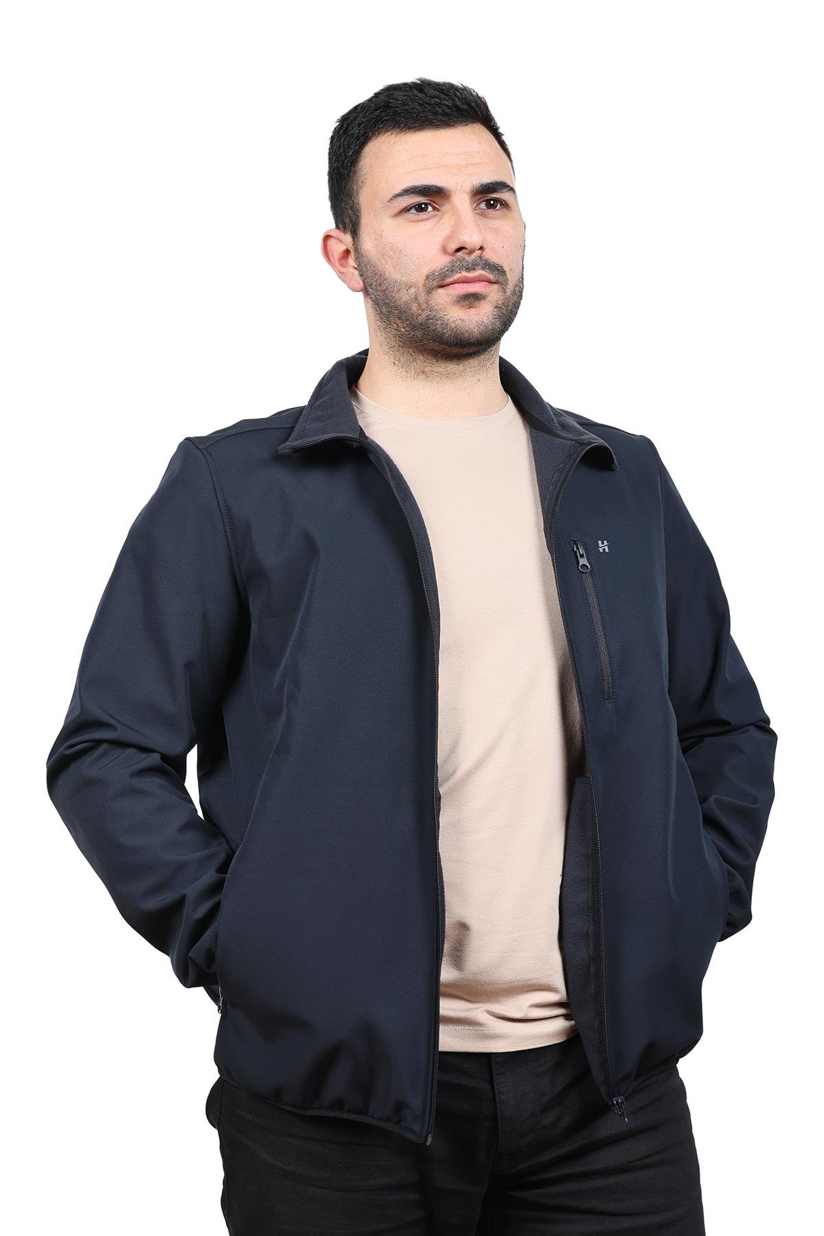 hugluoutdoorLacivert Softshell Dikyaka Mont 