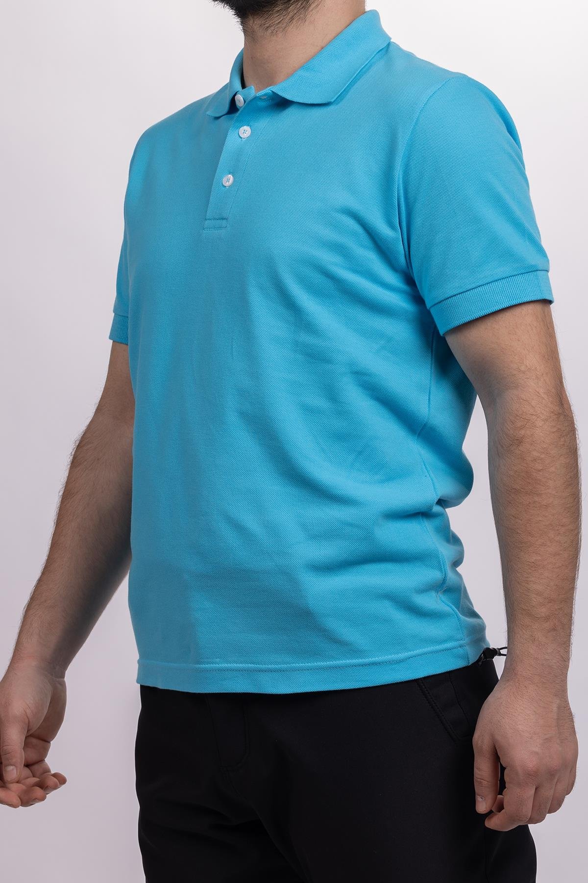 hugluoutdoorTurkuaz Renkli Polo Yaka T-Shirt 