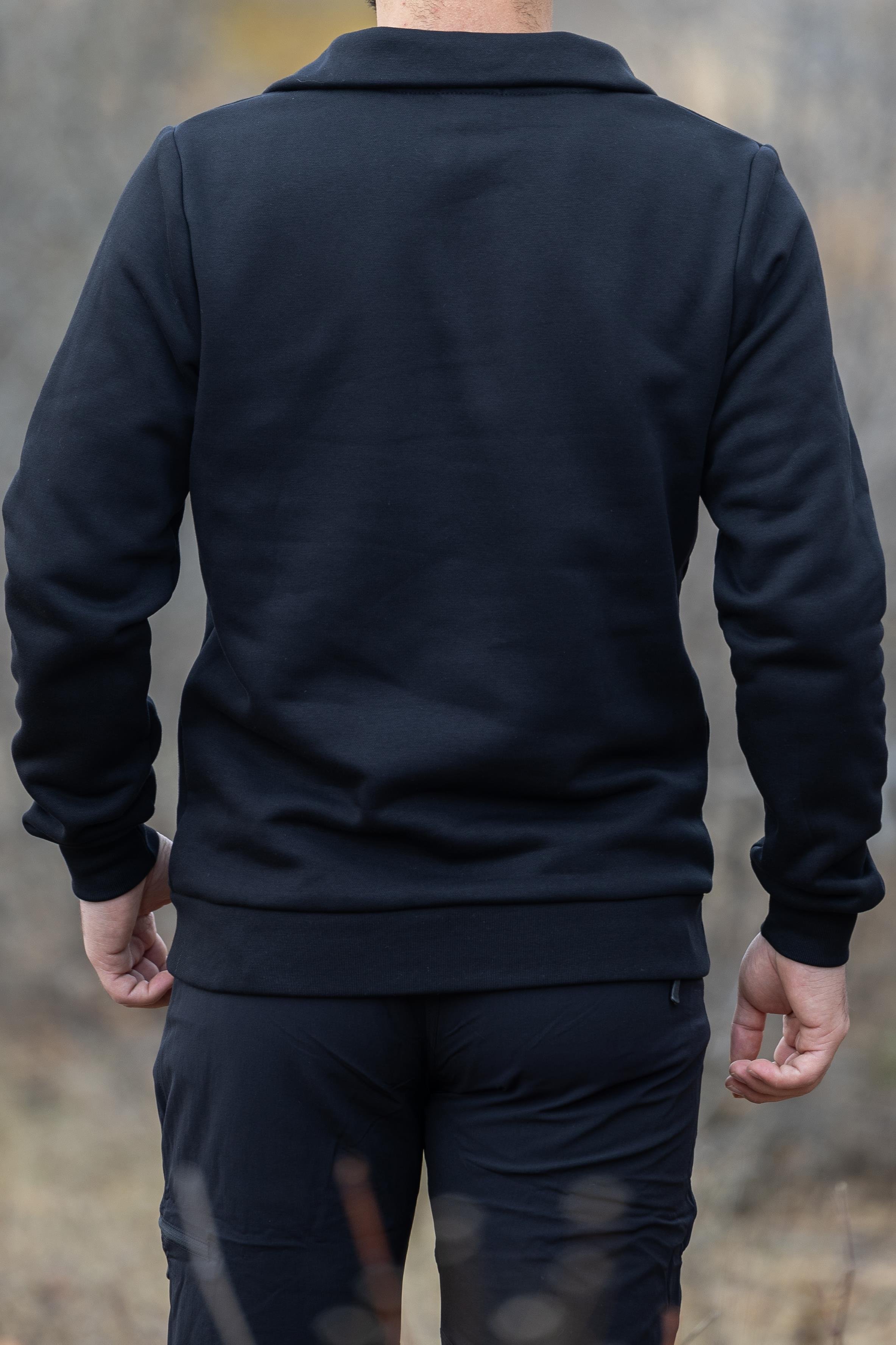 hugluoutdoorSiyah Yarım Fermuarlı Sweatshirt