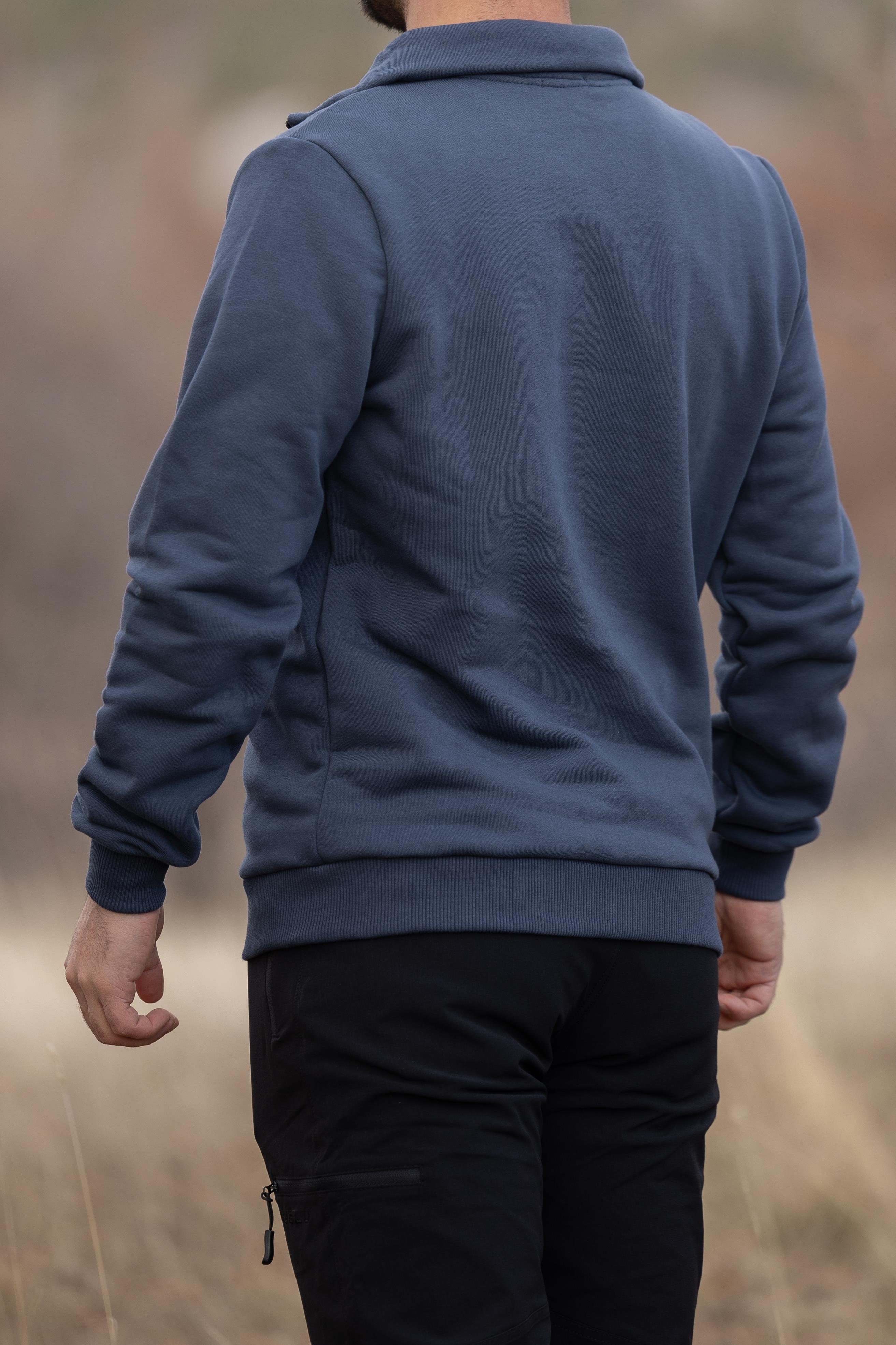 hugluoutdoorMavi Yarım Fermuarlı Sweatshirt