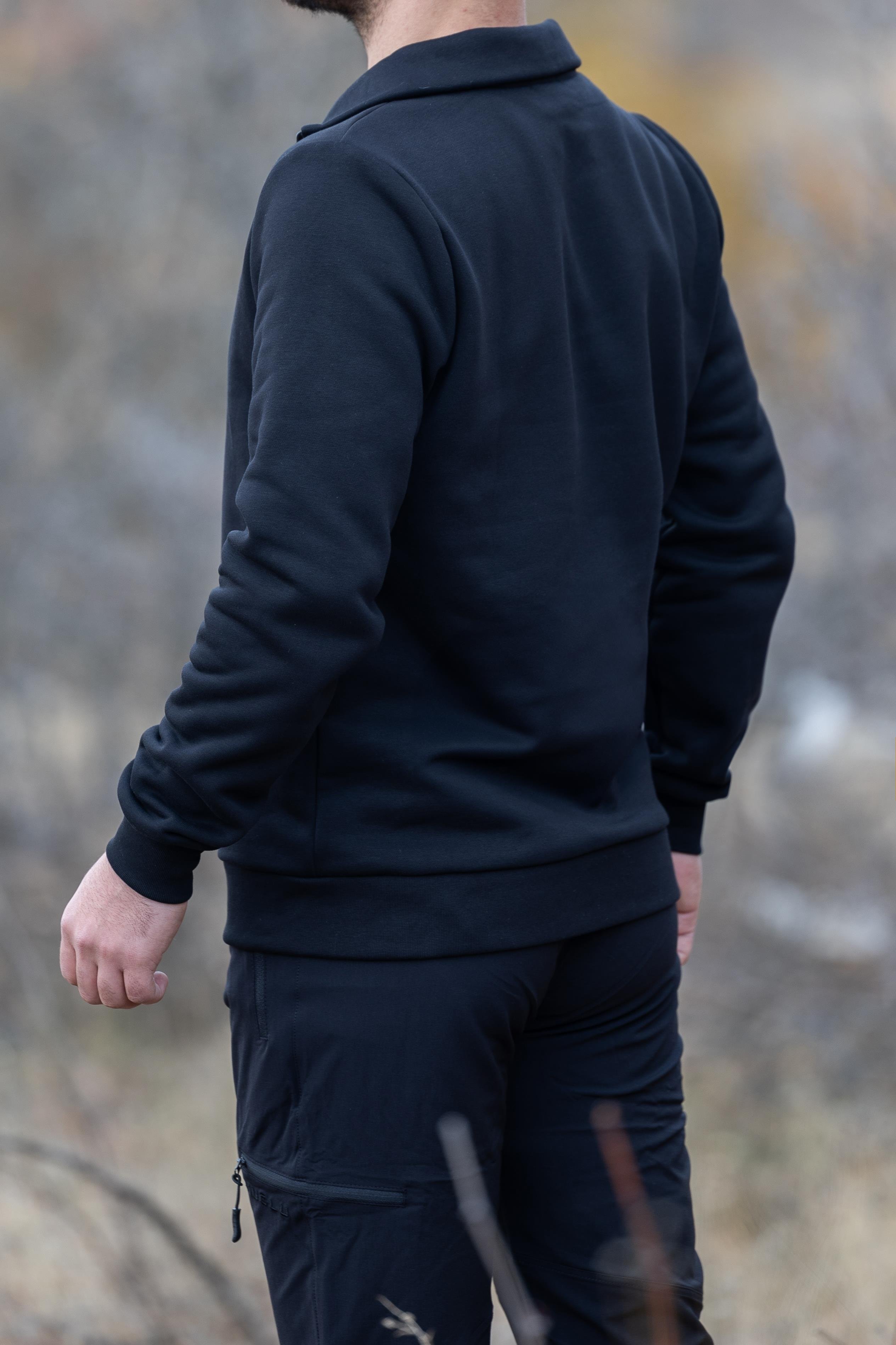 hugluoutdoorSiyah Yarım Fermuarlı Sweatshirt