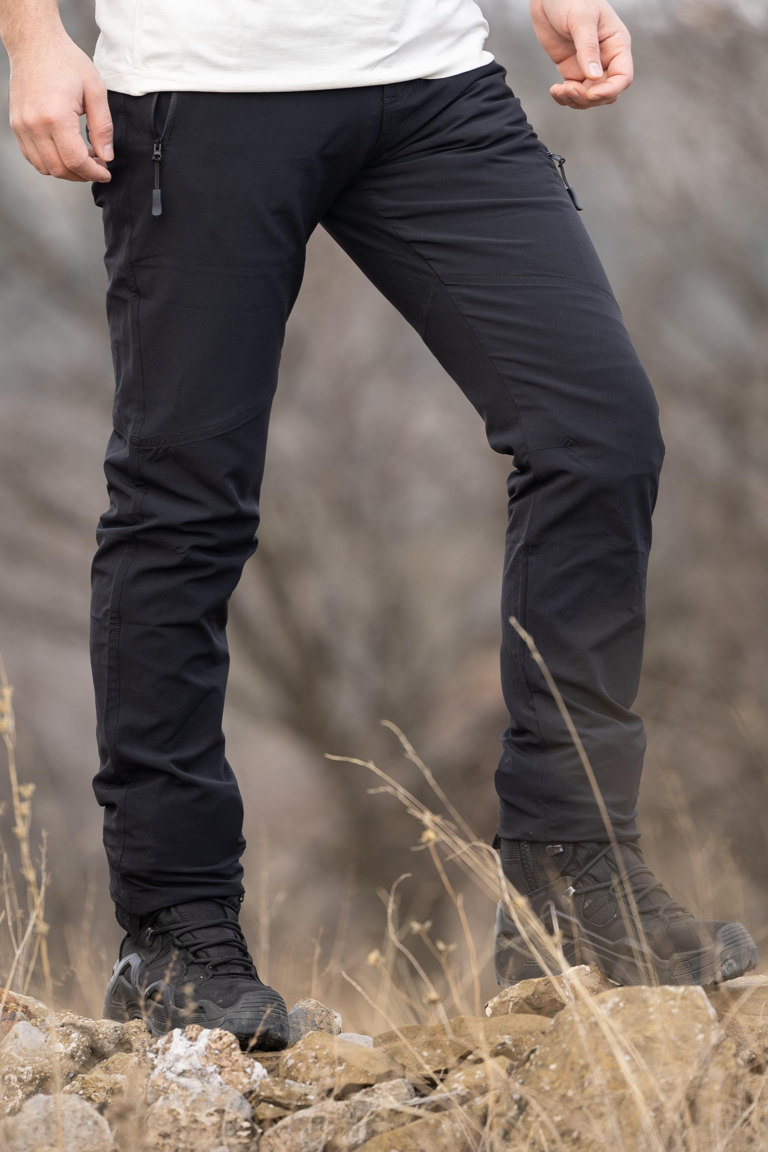 hugluoutdoorSiyah Esnek Trekking Pantolon