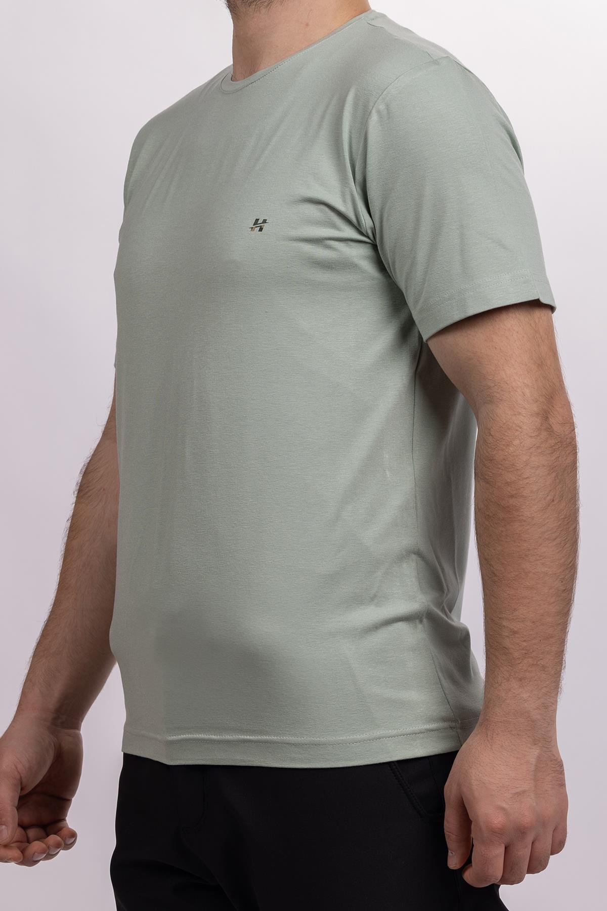 hugluoutdoorSu Yeşili Viskon Basic T-shirt