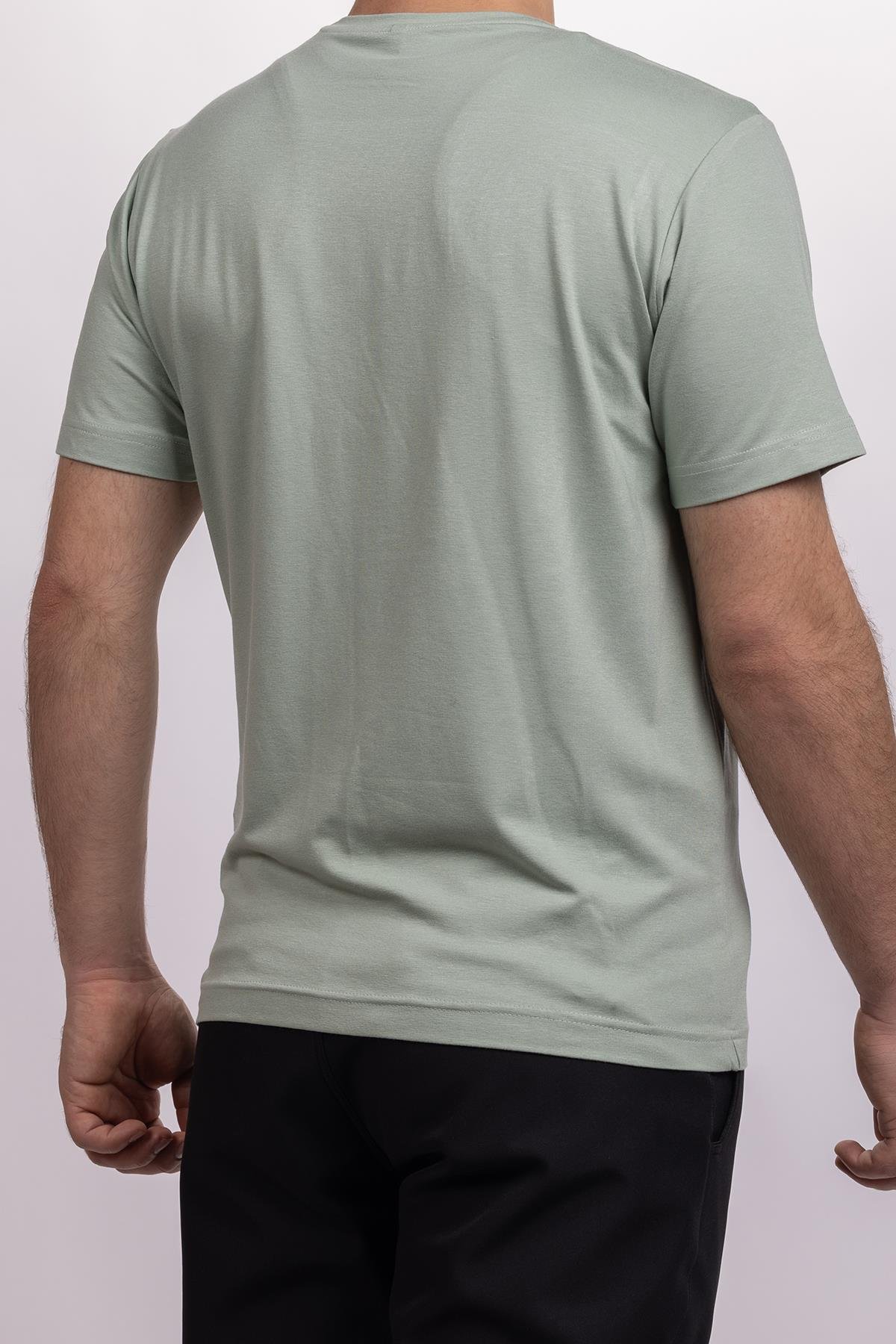 hugluoutdoorSu Yeşili Viskon Basic T-shirt