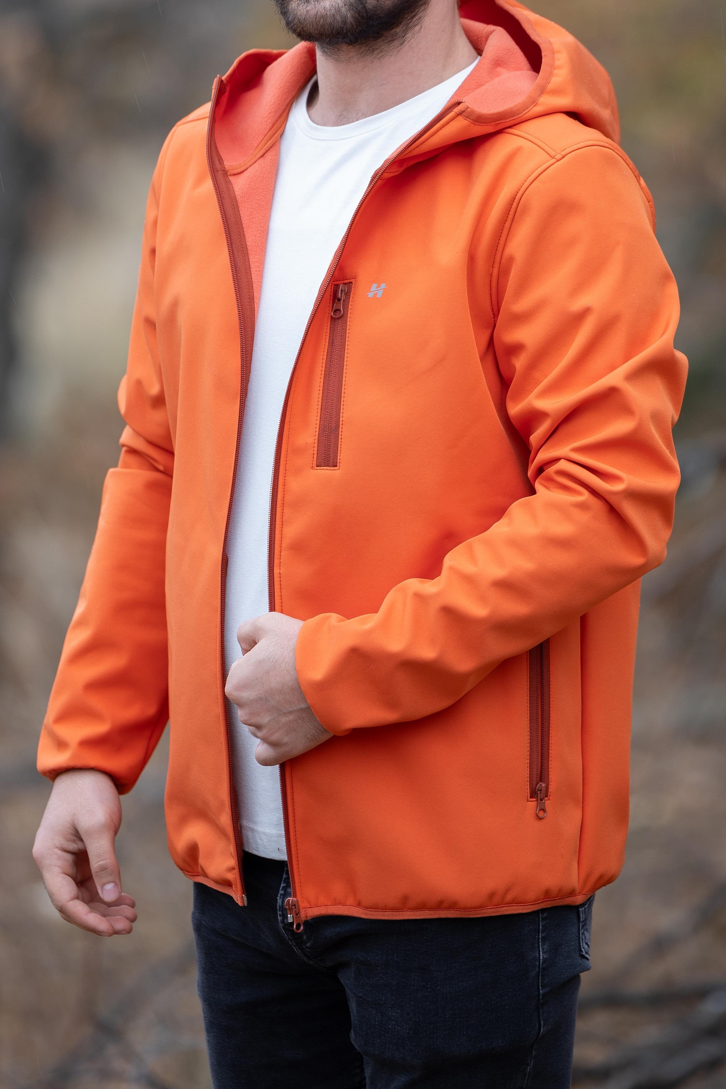 hugluoutdoorTuruncu Kapüşonlu Softshell Mont