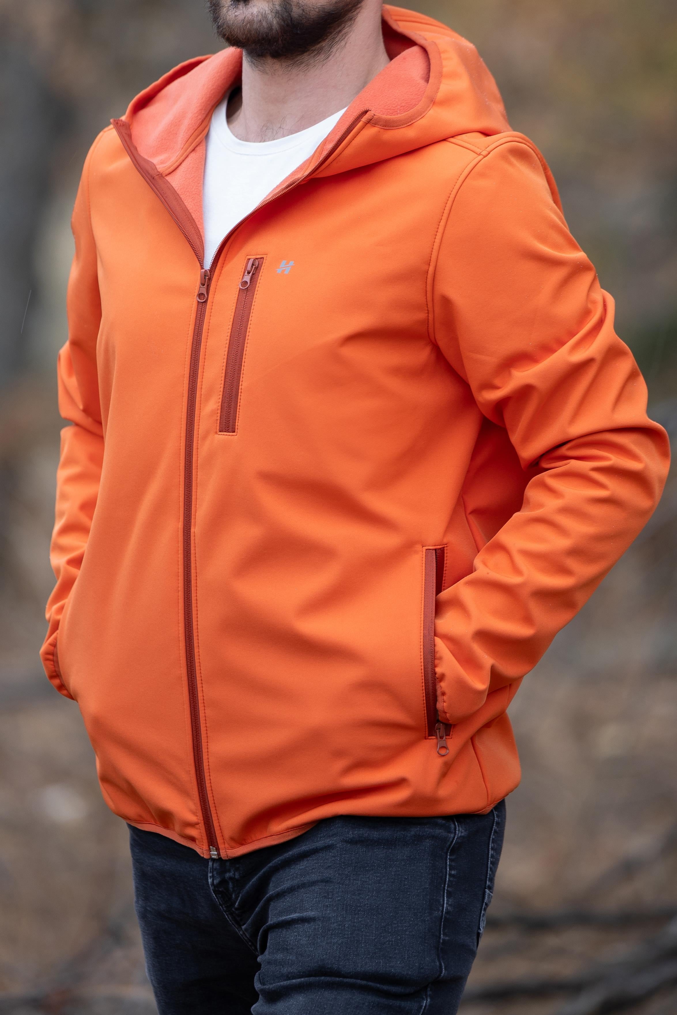 hugluoutdoorTuruncu Kapüşonlu Softshell Mont