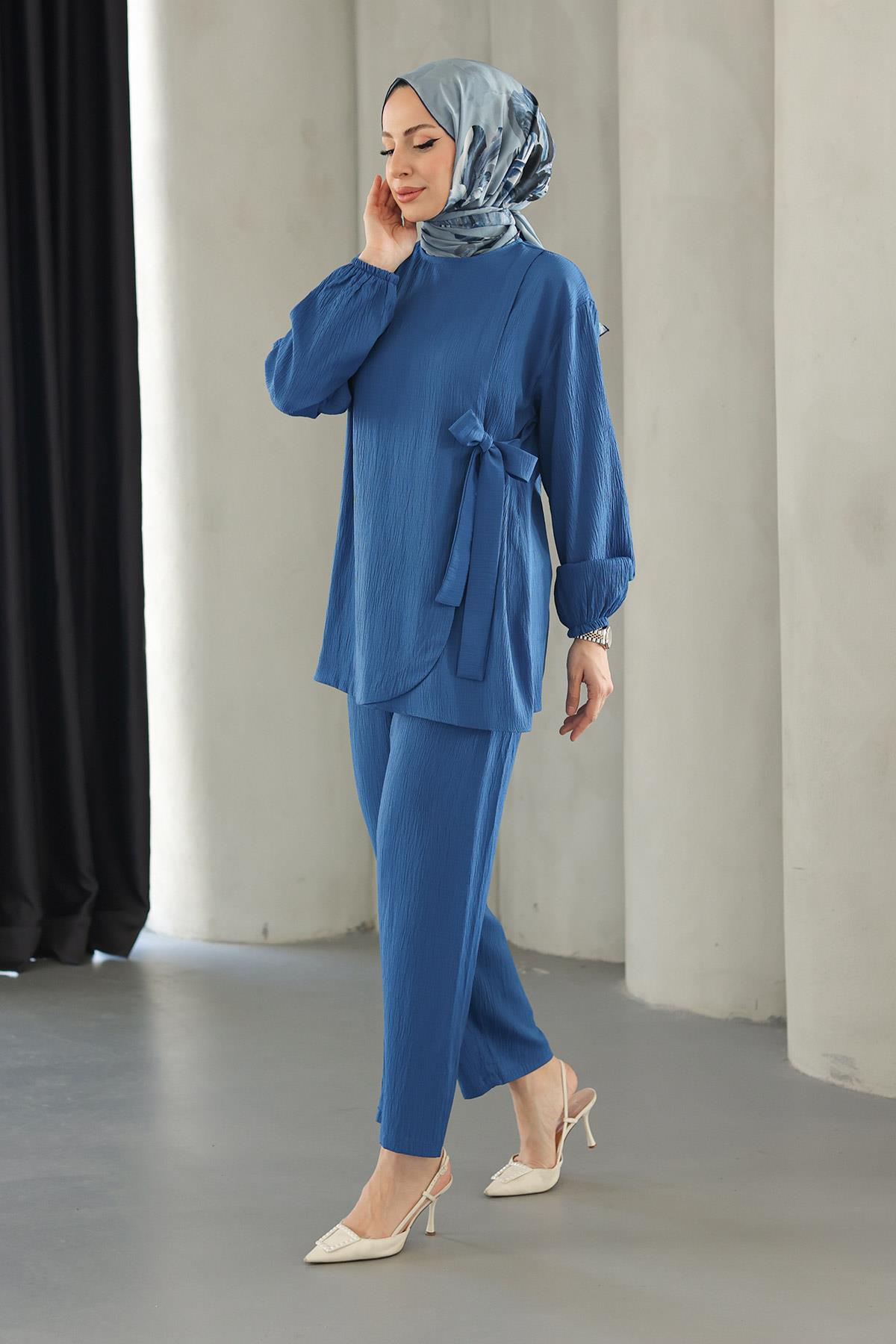 Bağlama Detaylı Takım İndigo