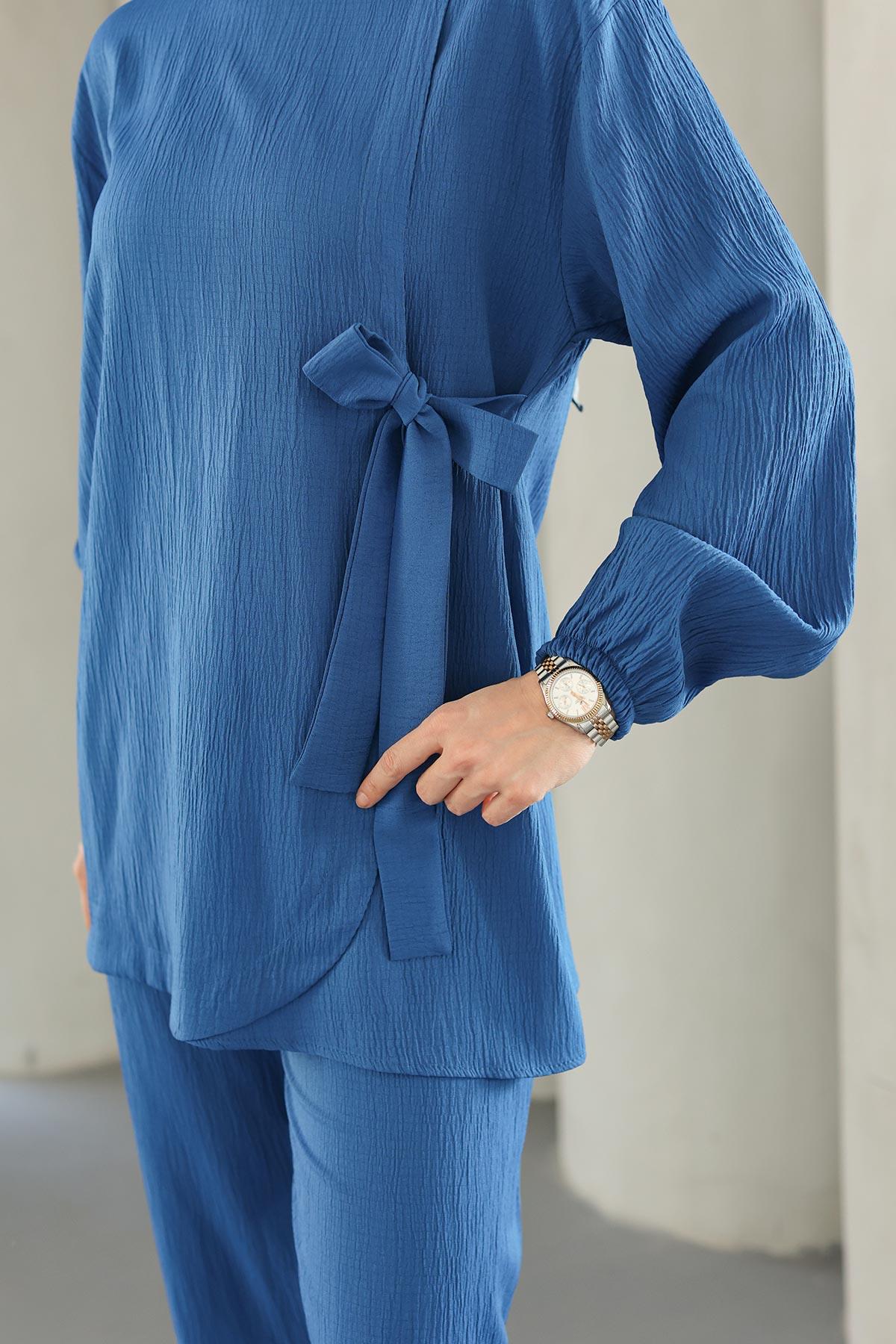 Bağlama Detaylı Takım İndigo