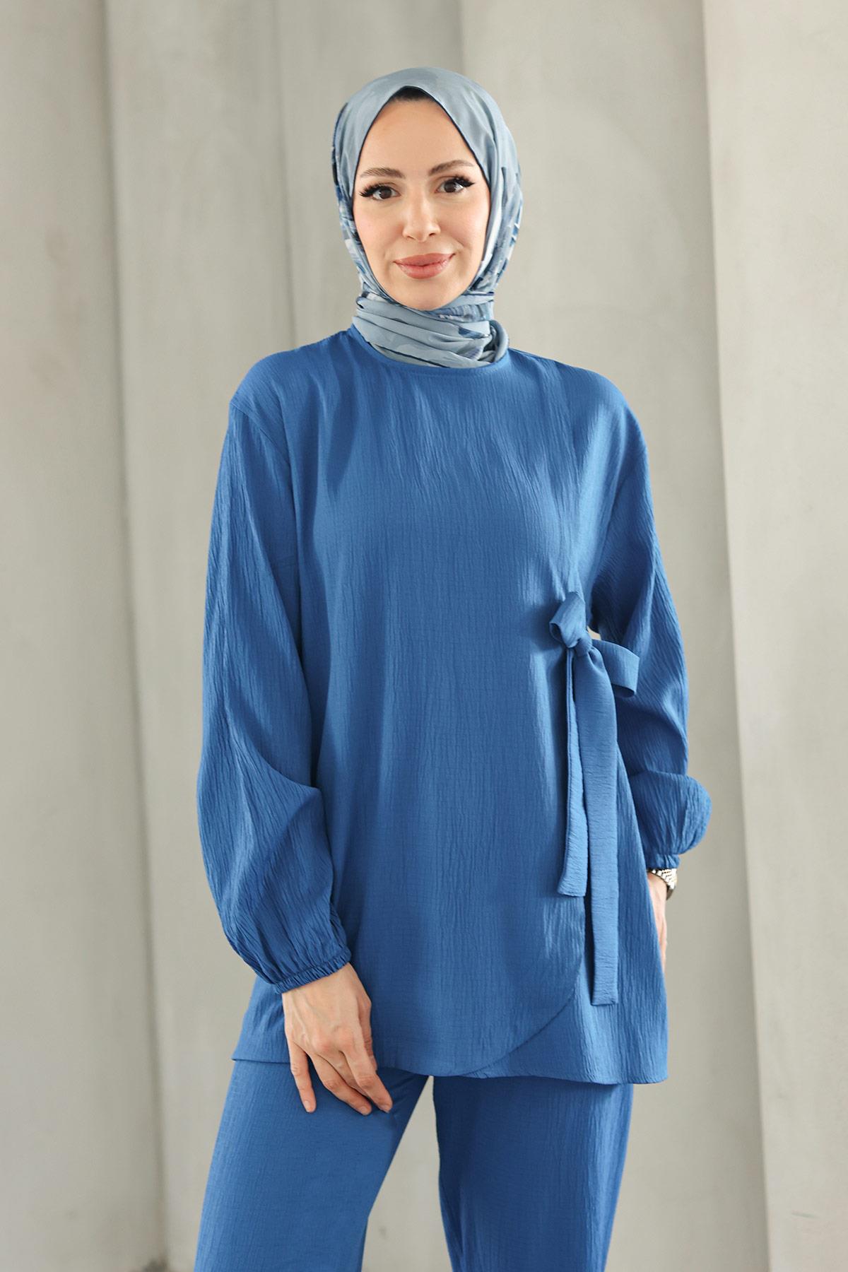 Bağlama Detaylı Takım İndigo