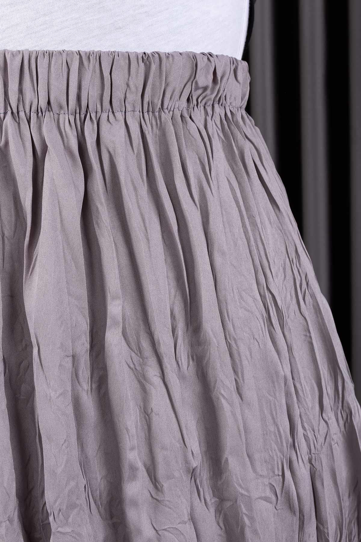 Kırışık Kumaş Etek Gümüş