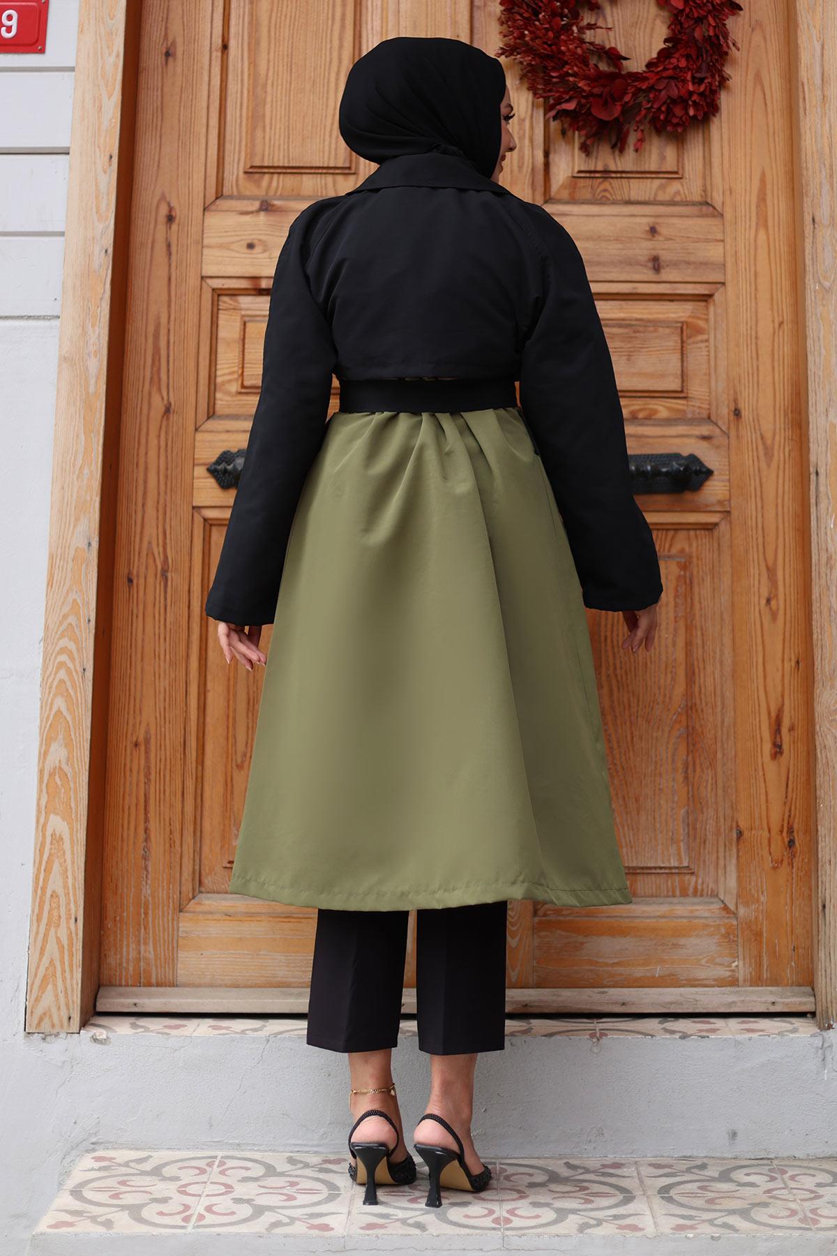 Kolu Garnili  Trençkot  Haki 4435