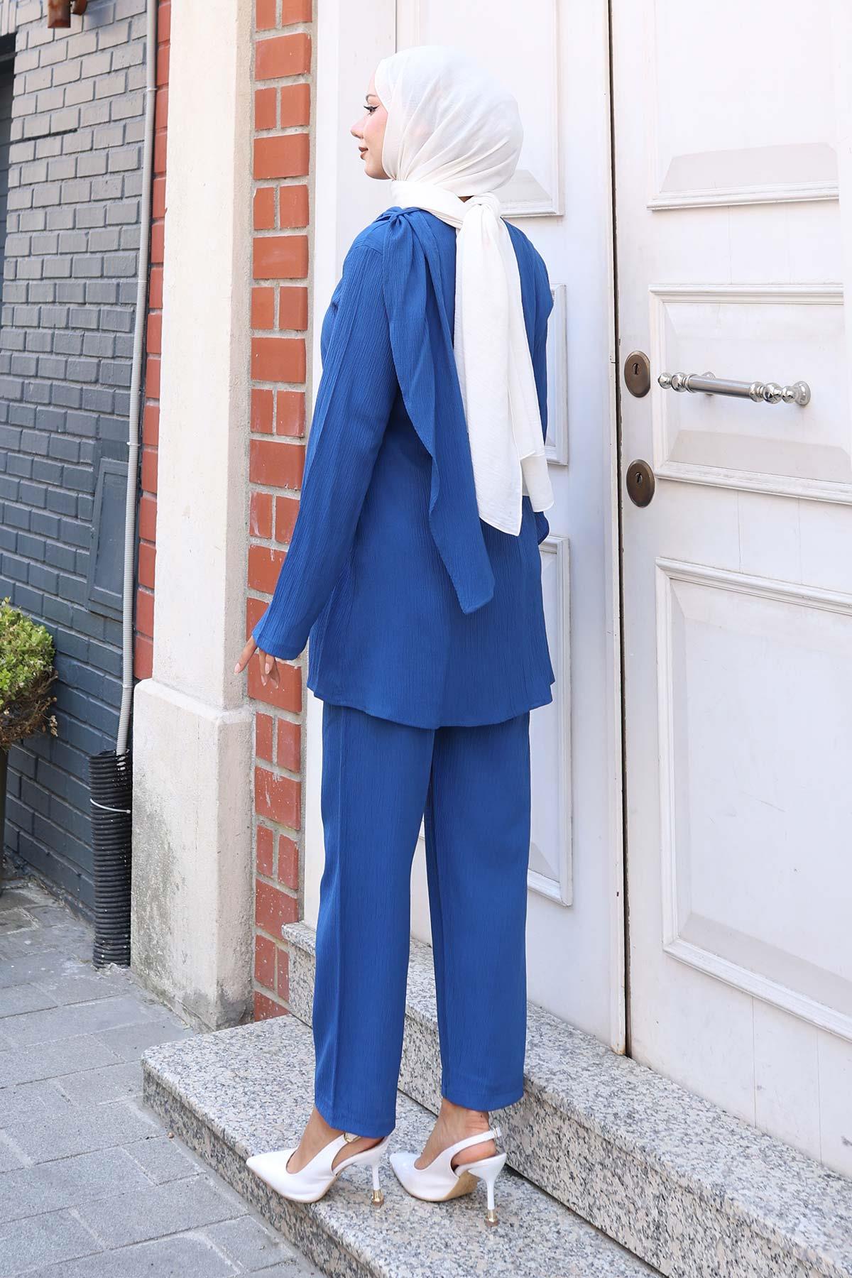 Pelerin Detaylı Takım İndigo