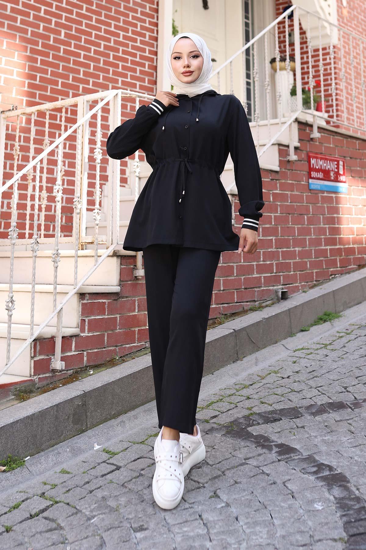 Ribana Detaylı Takım Siyah