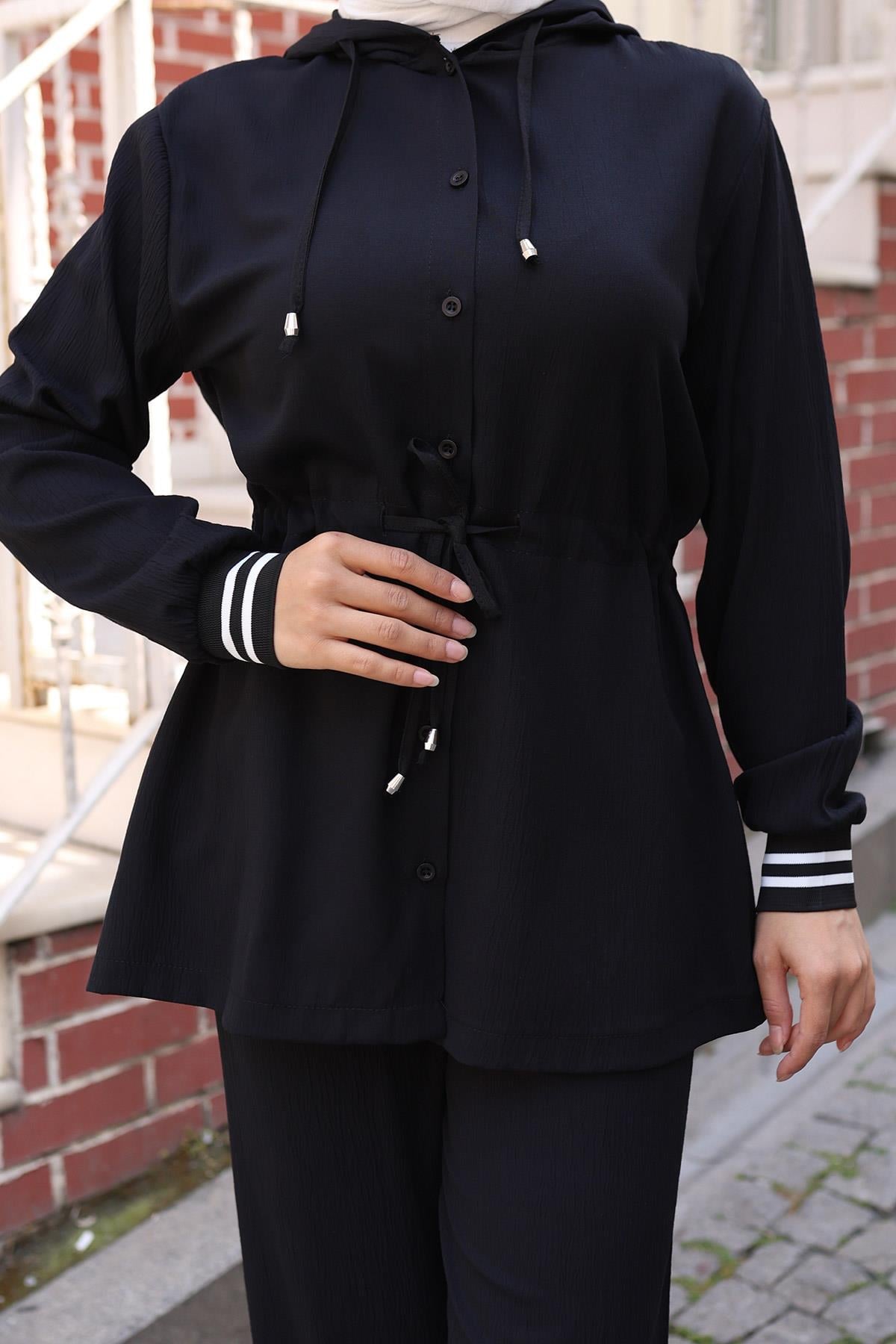 Ribana Detaylı Takım Siyah