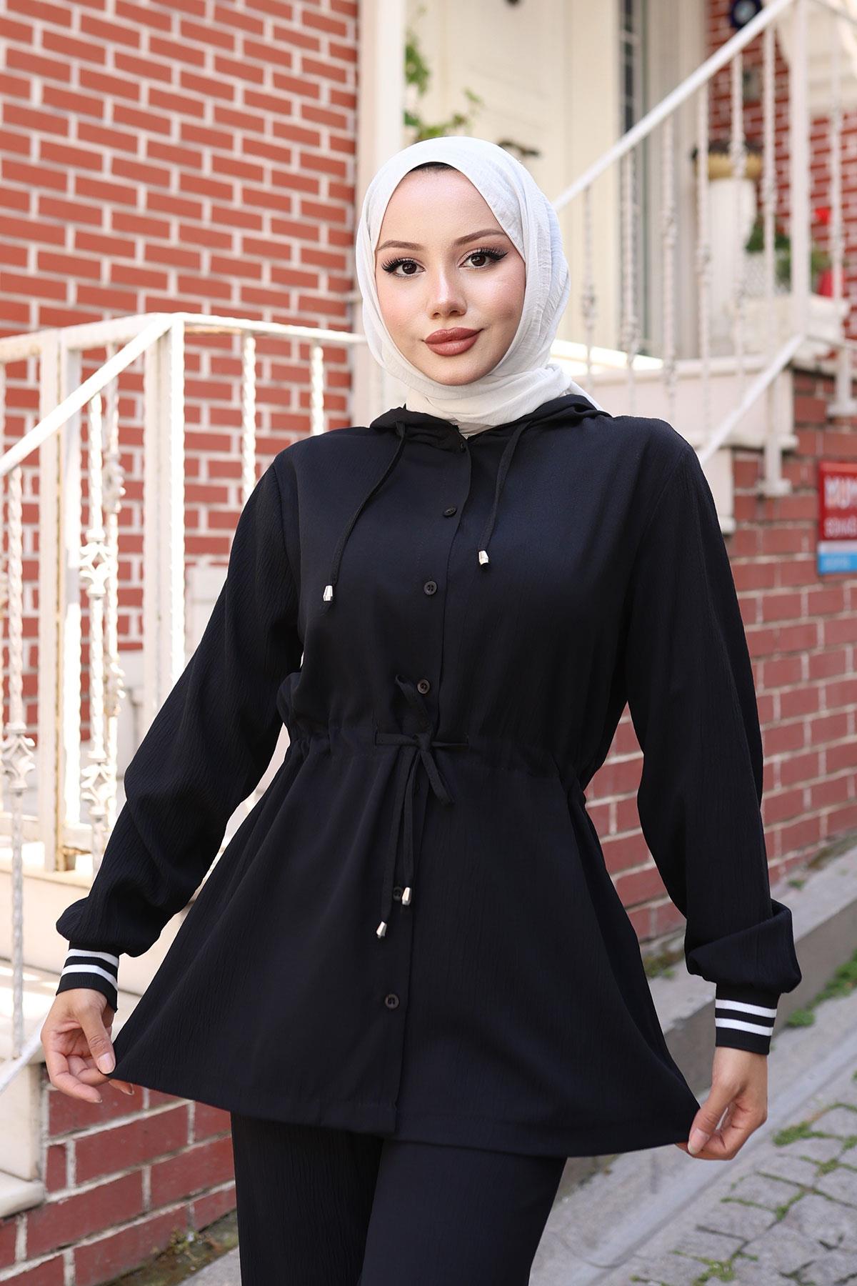 Ribana Detaylı Takım Siyah