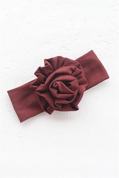 Acı Kahve Renkli Çiçek Bandana