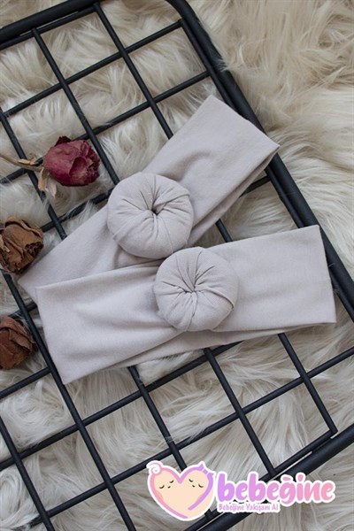 Açık Bej Renkli Bebek Donut Bandana