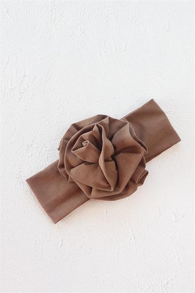 Açık Kahve Renkli Çiçek Bandana